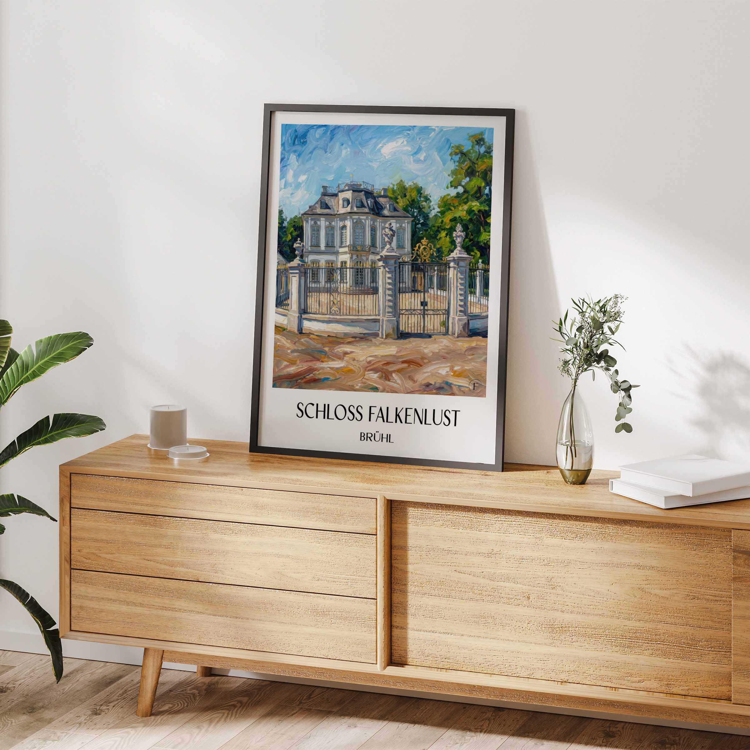 schloss-falkenlust-brühl-deutschland-poster-oil-painting-oelgemaelde