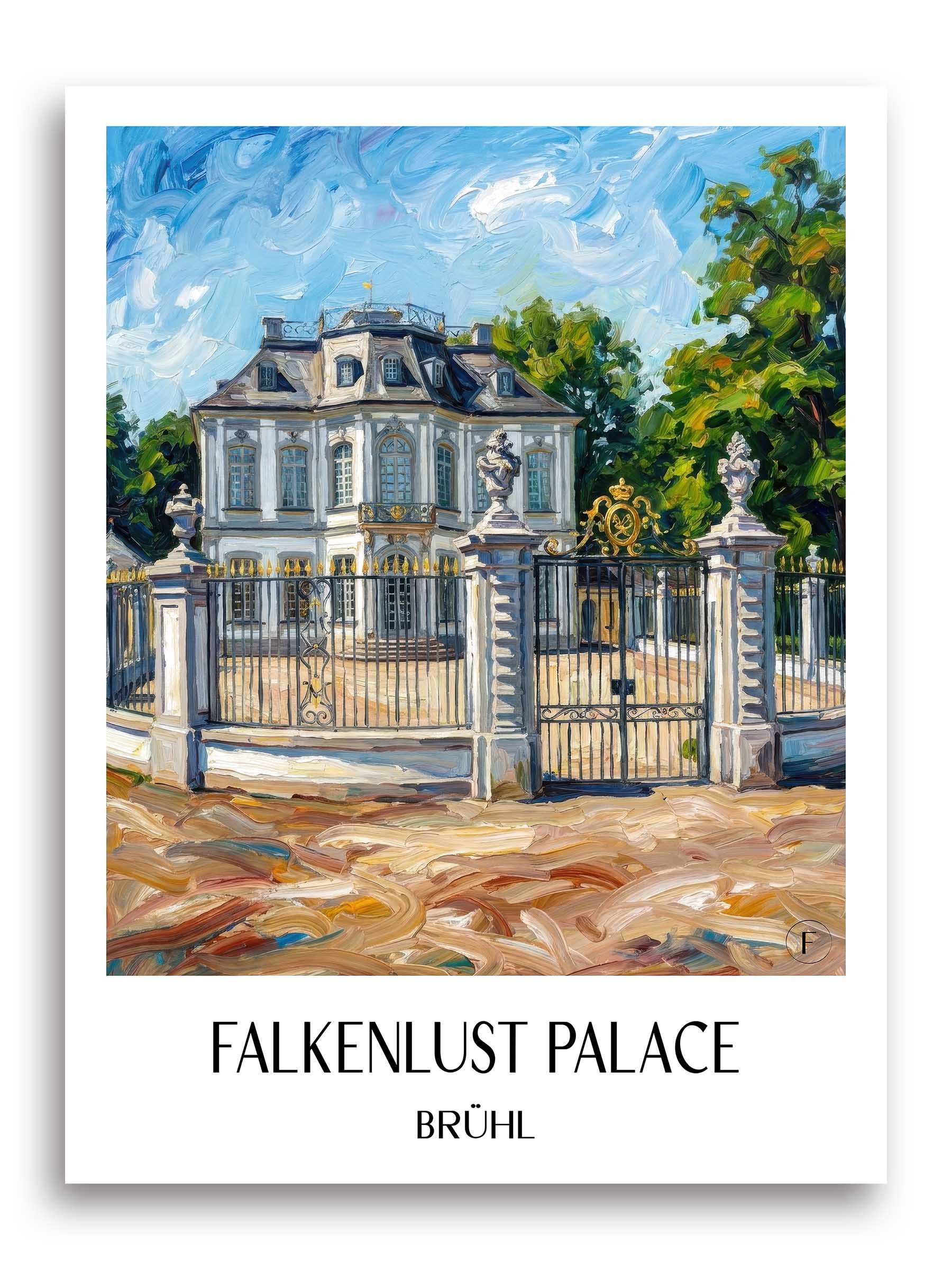 Schloss Falkenlust Poster - Brühl - Deutschland Kunstdruck - Ölgemälde von A4 bis A1 - favplace