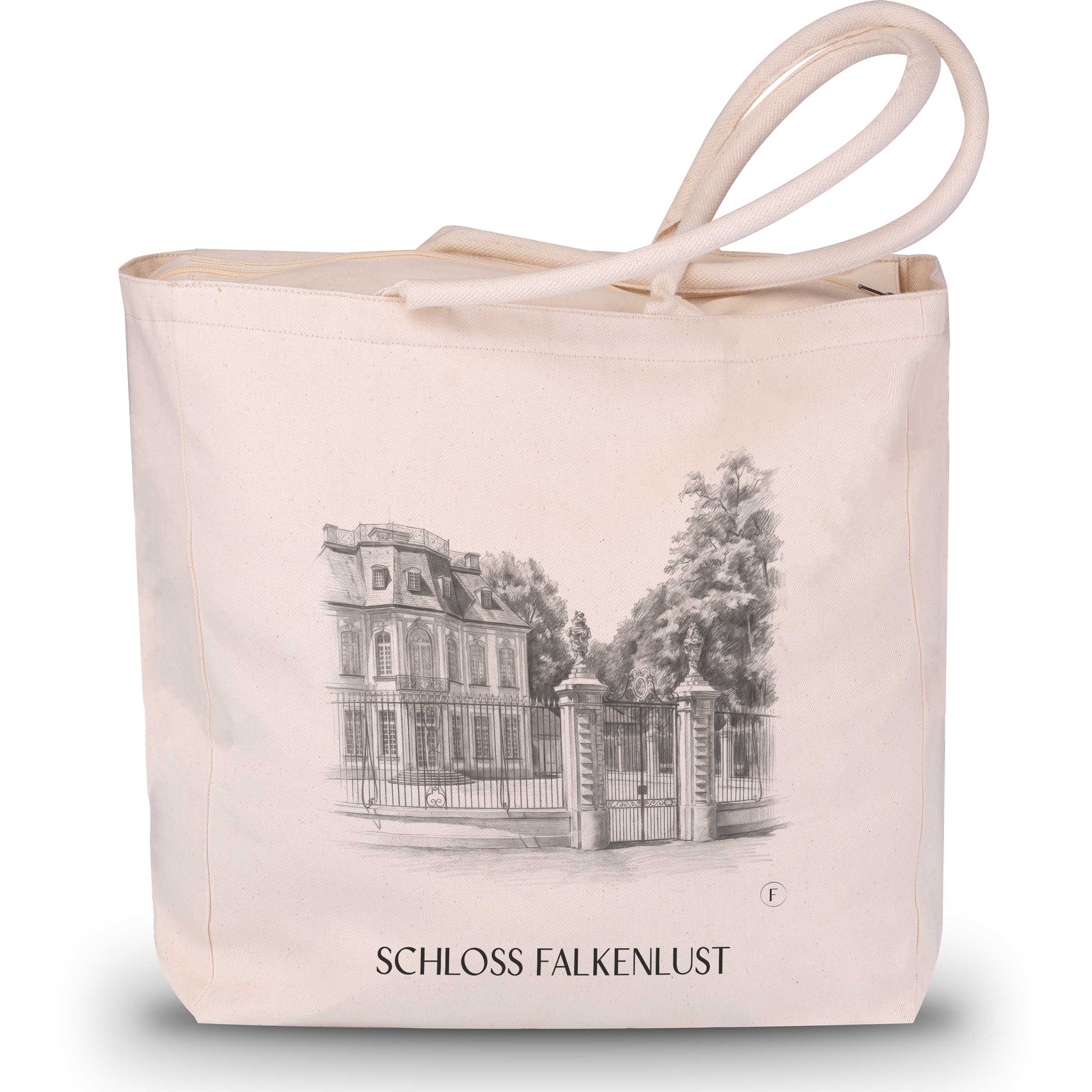 schloss-falkenlust-brühl-deutschland-einkaufstasche-bleistift-zeichnung-drawing