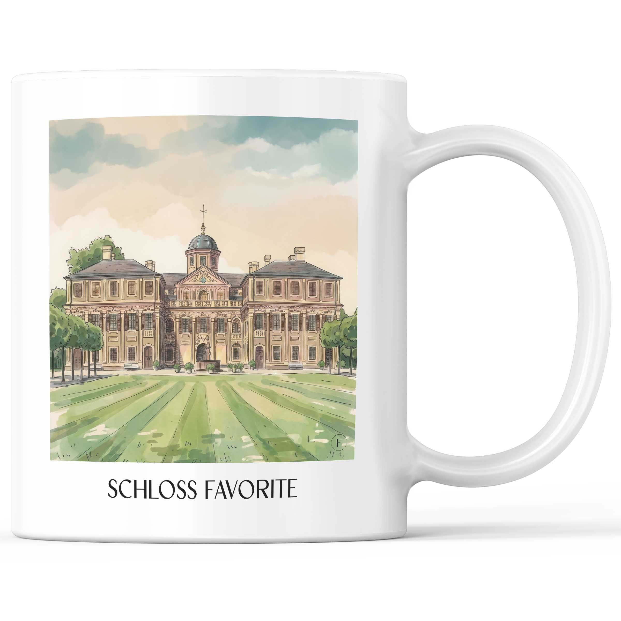 schloss-favorite-rastatt-deutschland-kaffeebecher-aquarell