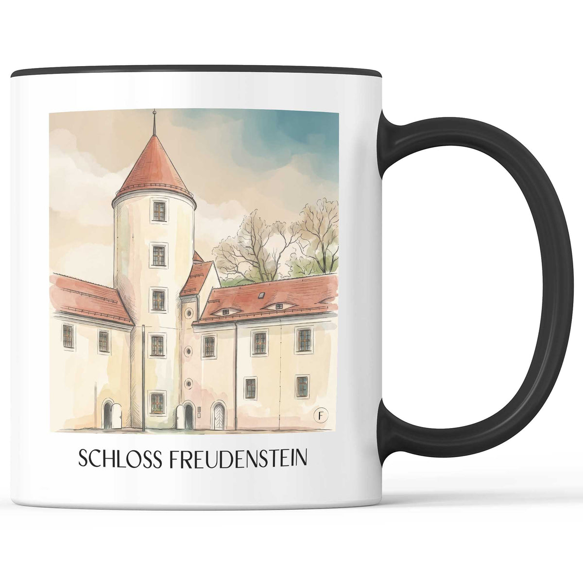 schloss-freudenstein-freiberg-deutschland-kaffeebecher-aquarell