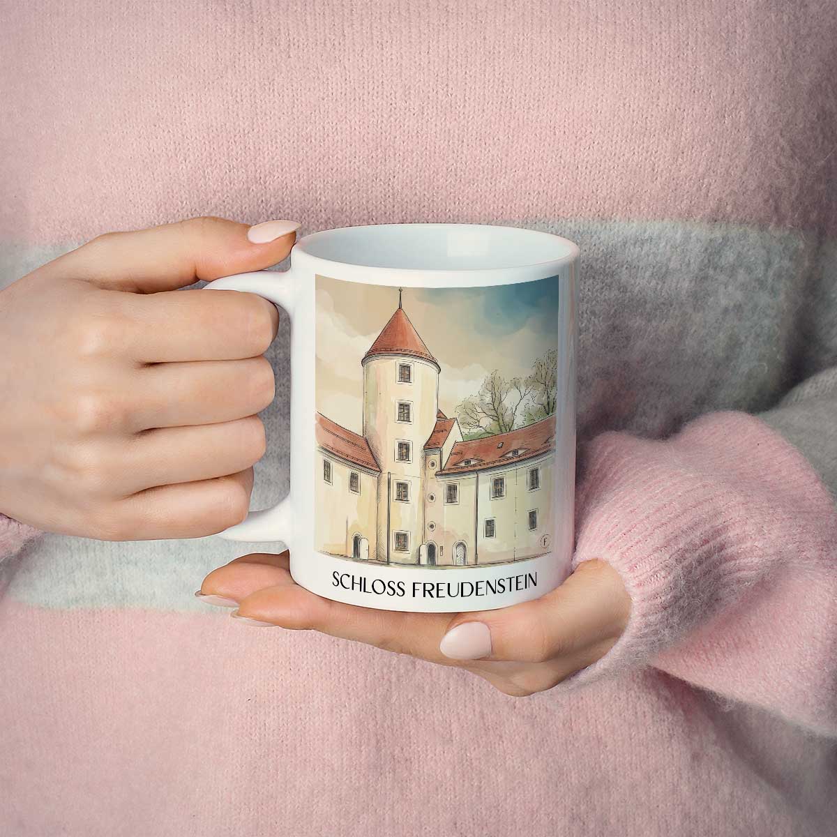 schloss-freudenstein-freiberg-deutschland-kaffeebecher-aquarell