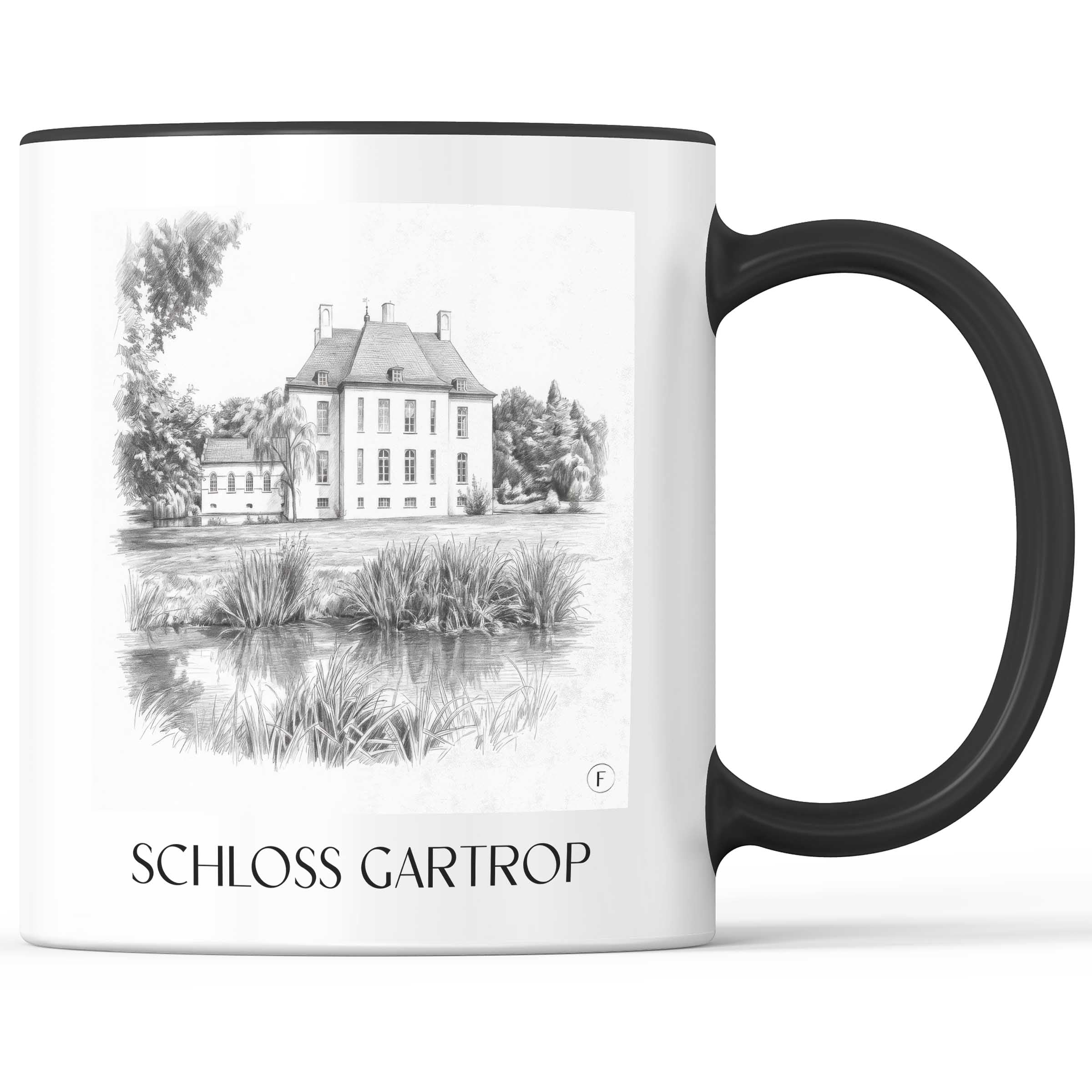schloss-gartrop-niederrhein-deutschland-kaffeebecher-bleistift-zeichnung-drawing