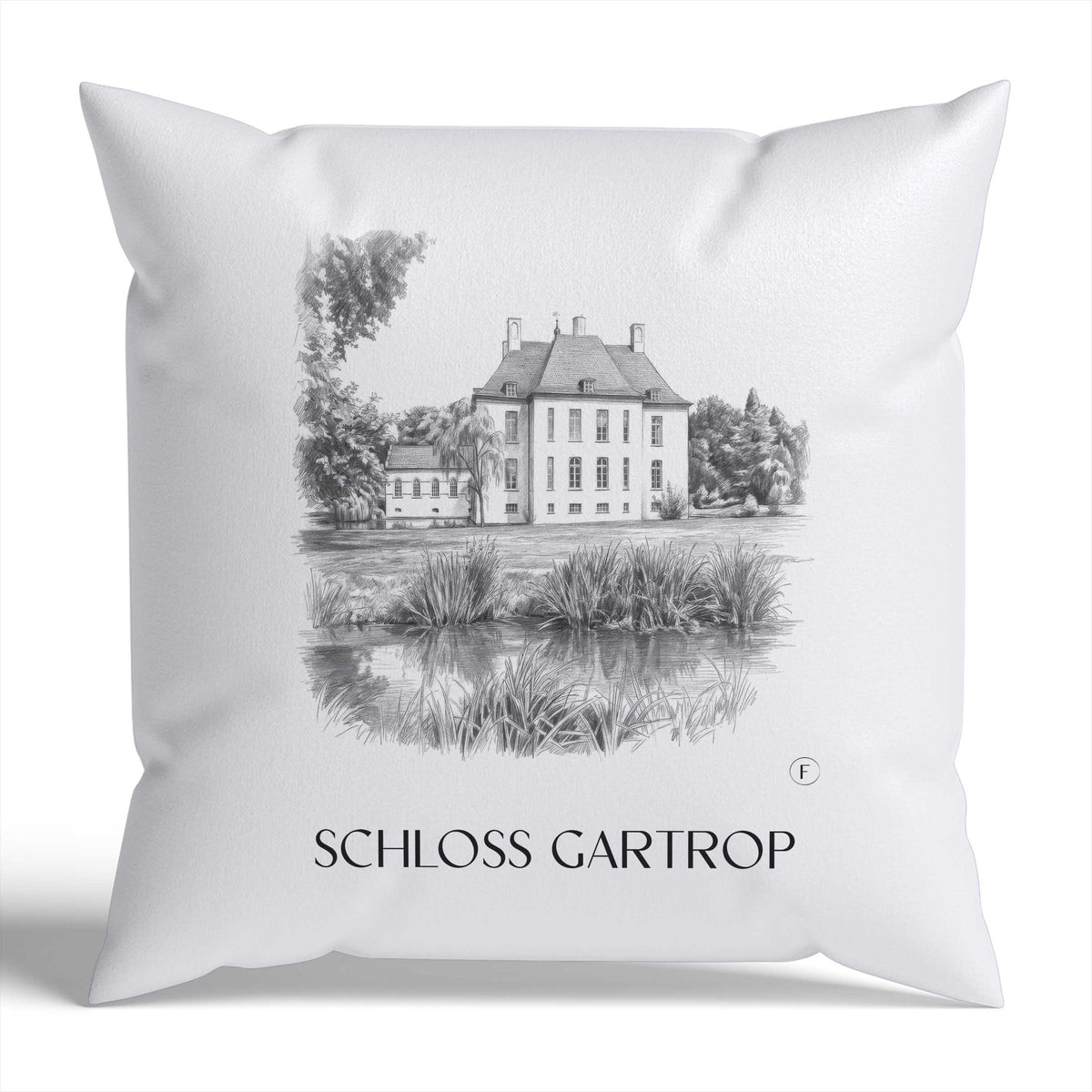 schloss-gartrop-niederrhein-deutschland-kissenbezug-bleistift-zeichnung-drawing