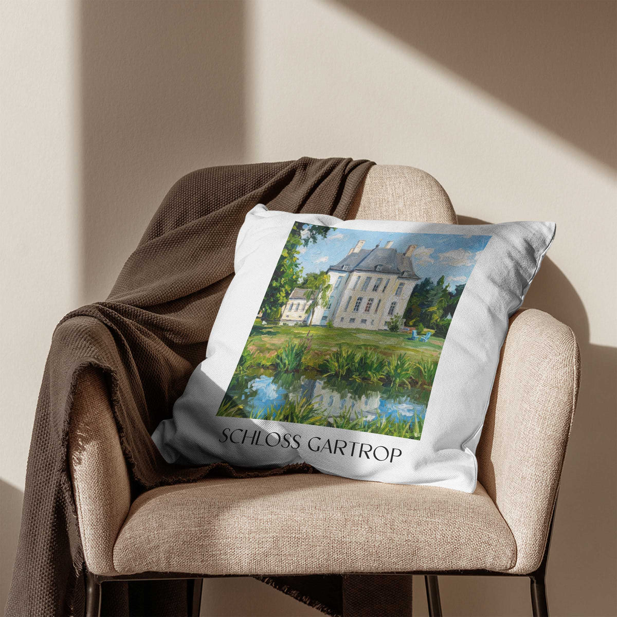 schloss-gartrop-niederrhein-deutschland-kissenbezug-oil-painting-oelgemaelde