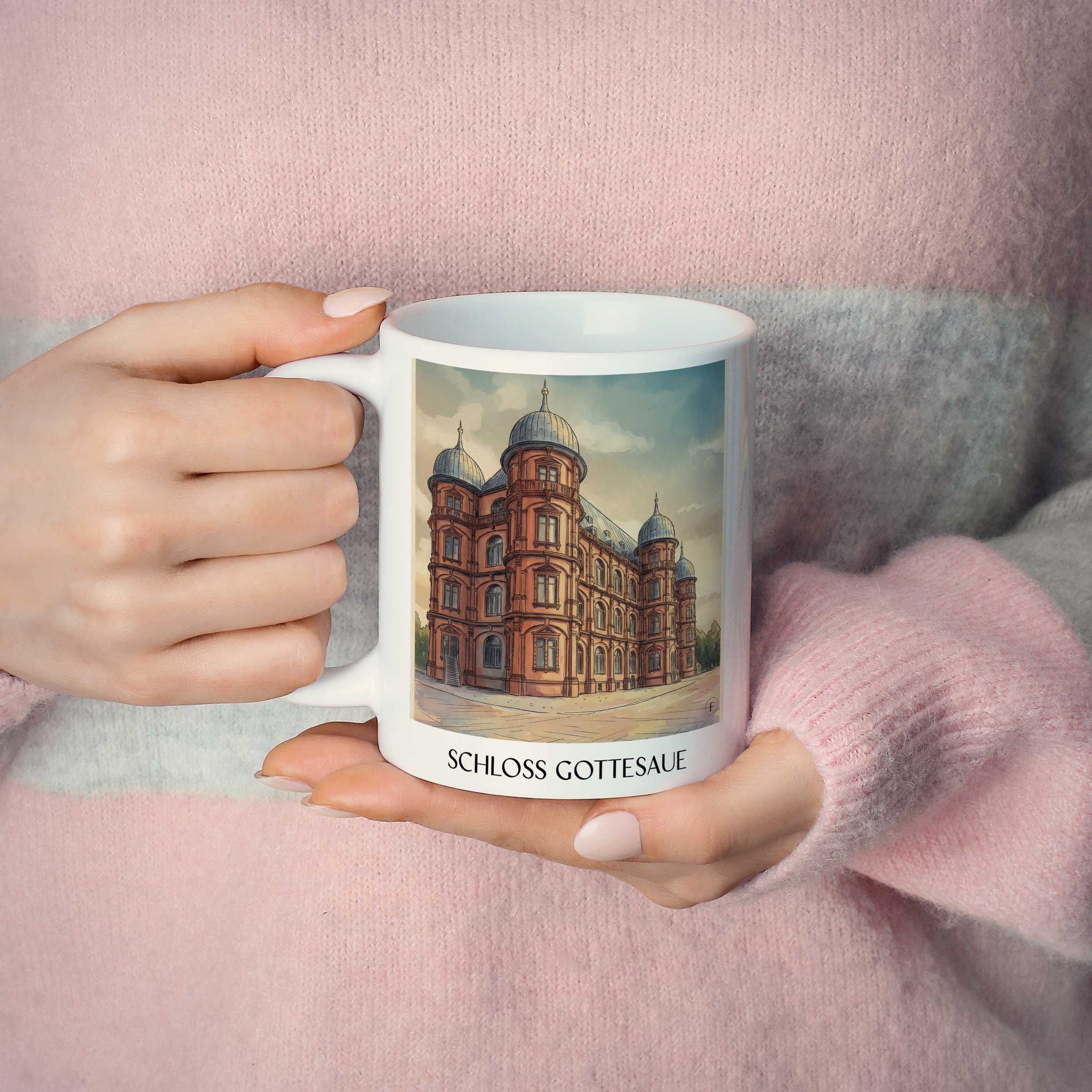 schloss-gottesaue-karlsruhe-deutschland-kaffeebecher-aquarell