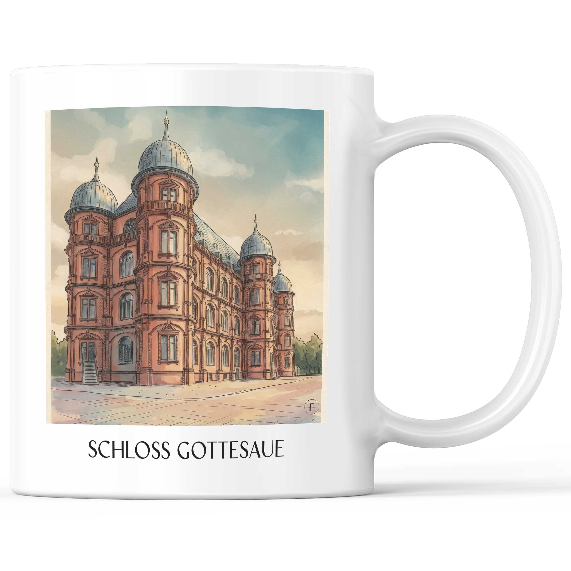 schloss-gottesaue-karlsruhe-deutschland-kaffeebecher-aquarell