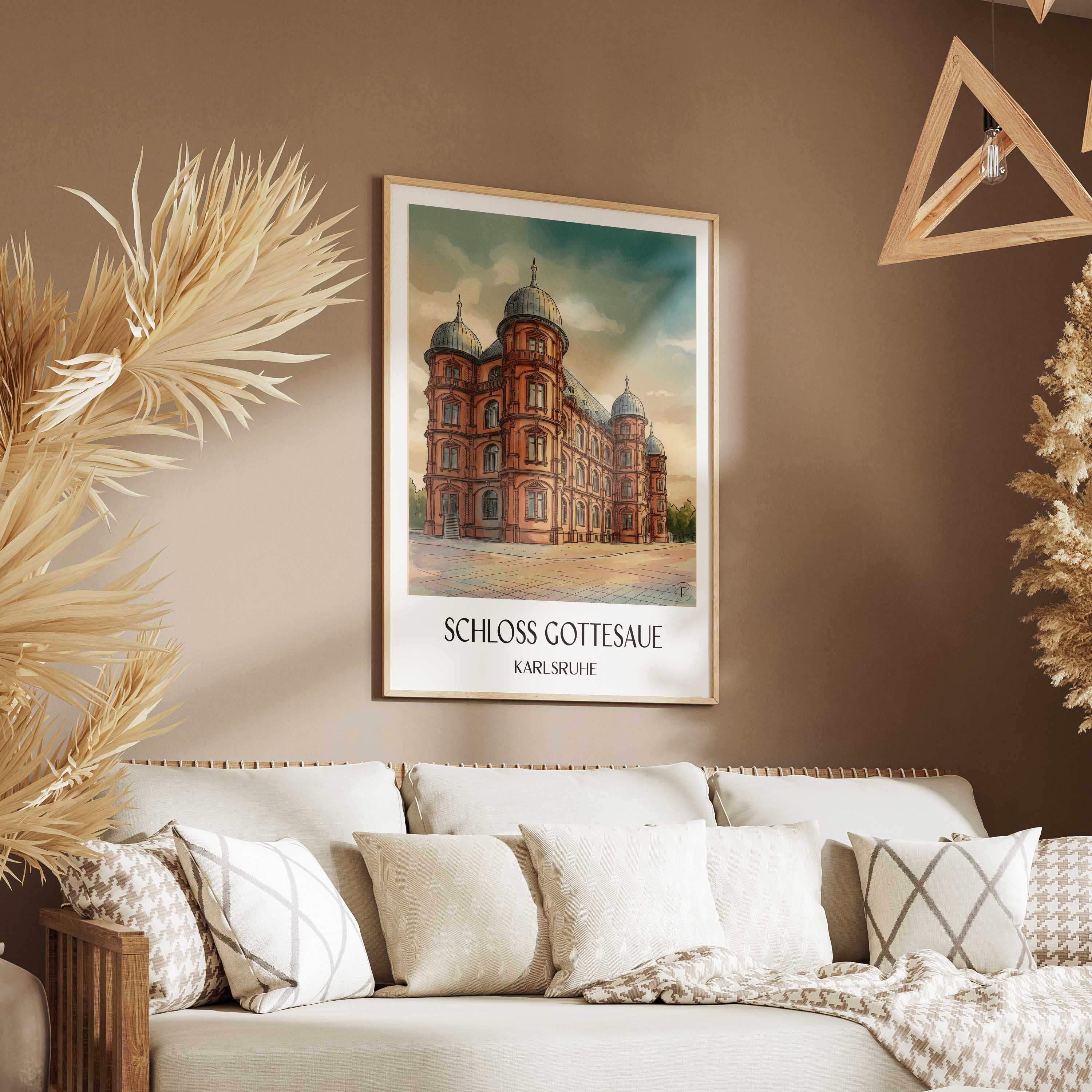schloss-gottesaue-karlsruhe-deutschland-poster-aquarell