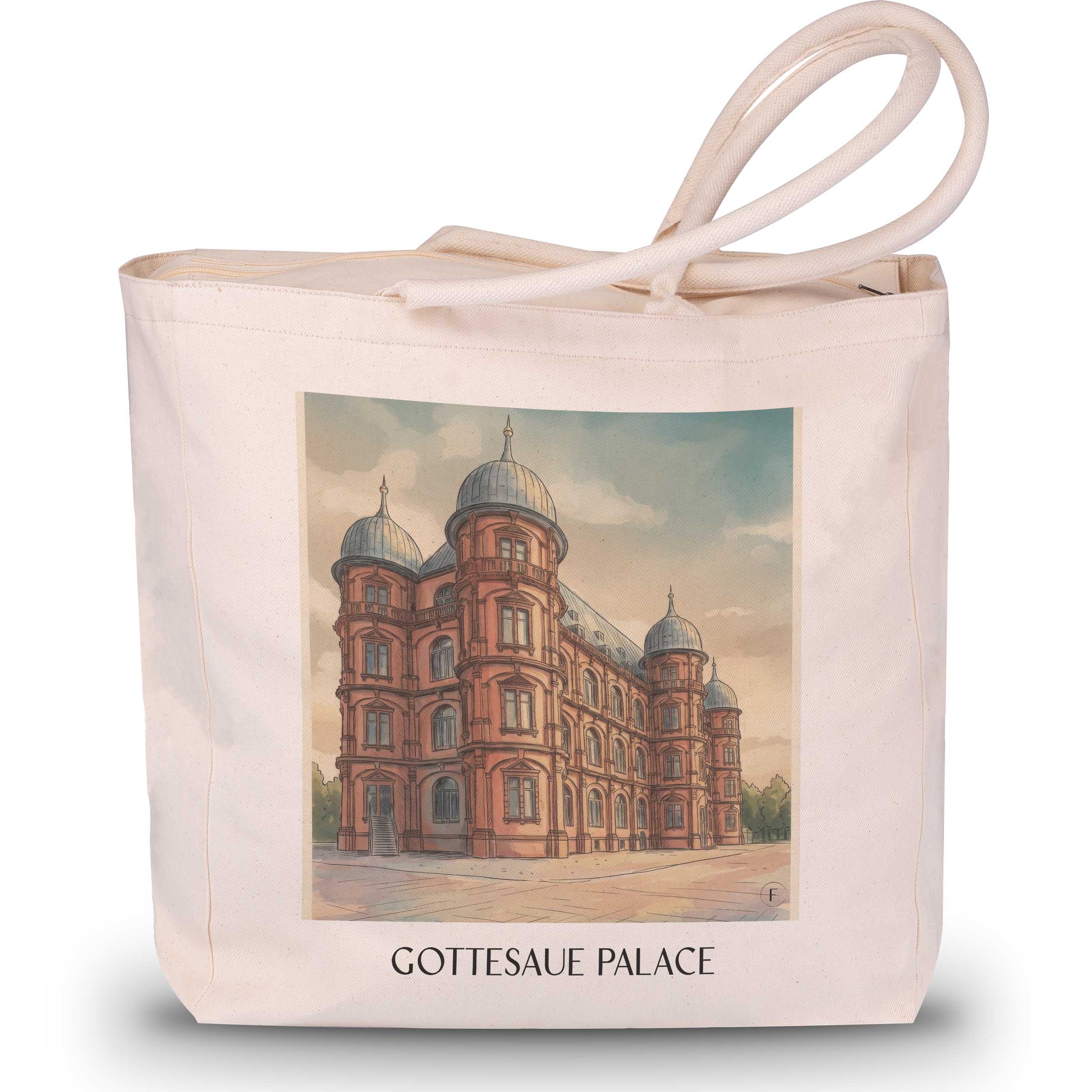 Schloss Gottesaue Shopping Tasche - Karlsruhe - Deutschland Tote Bag - Einkaufstasche im Aquarell Stil - favplace