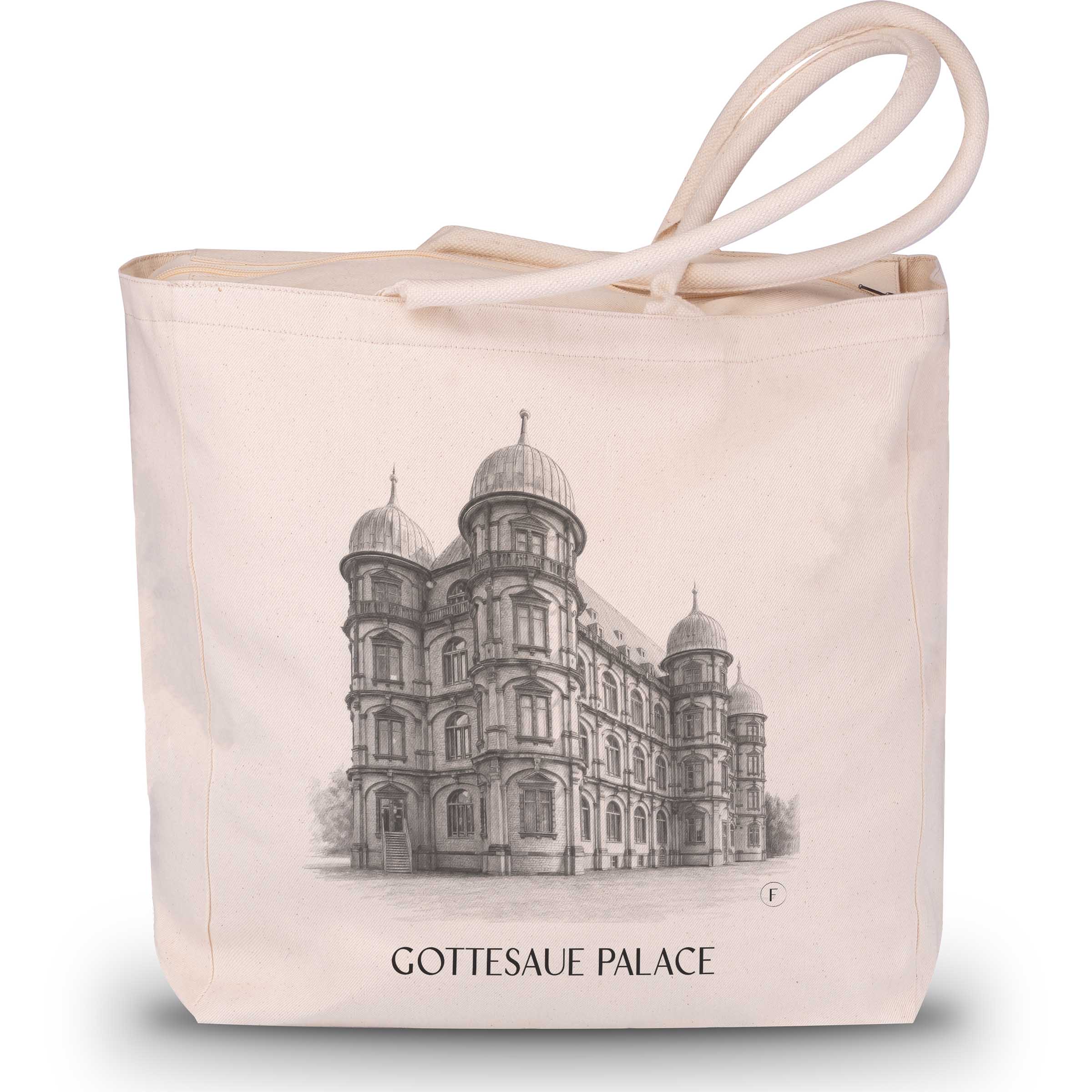 Schloss Gottesaue Shopping Tasche - Karlsruhe - Deutschland Tote Bag - Einkaufstasche im Zeichnung Stil