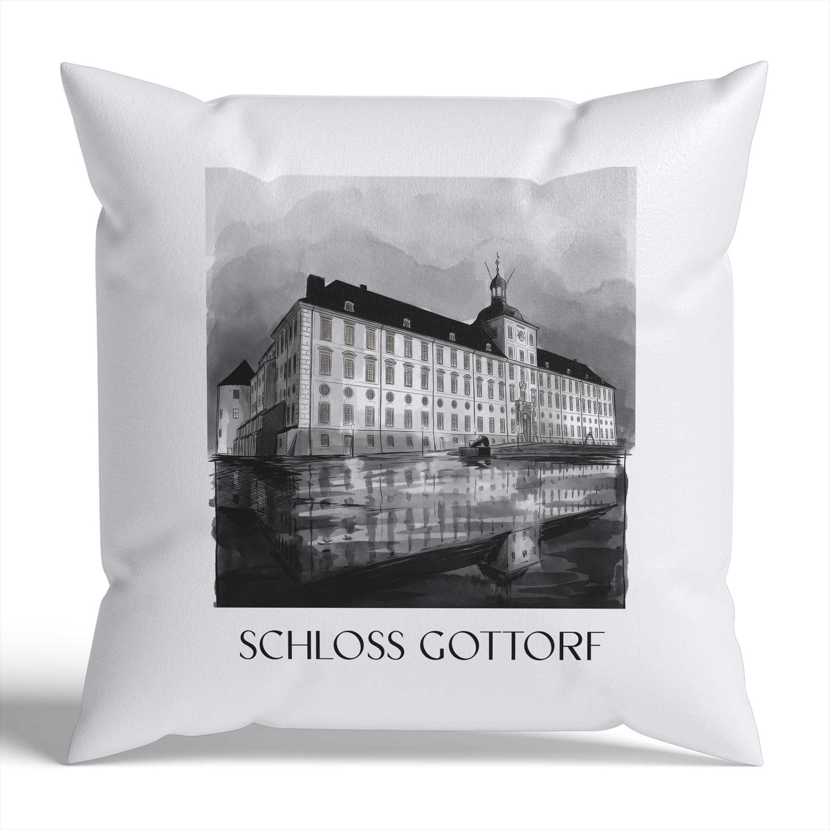 schloss-gottorf-schleswig-deutschland-kissenbezug-aquarell-schwarz-weiss