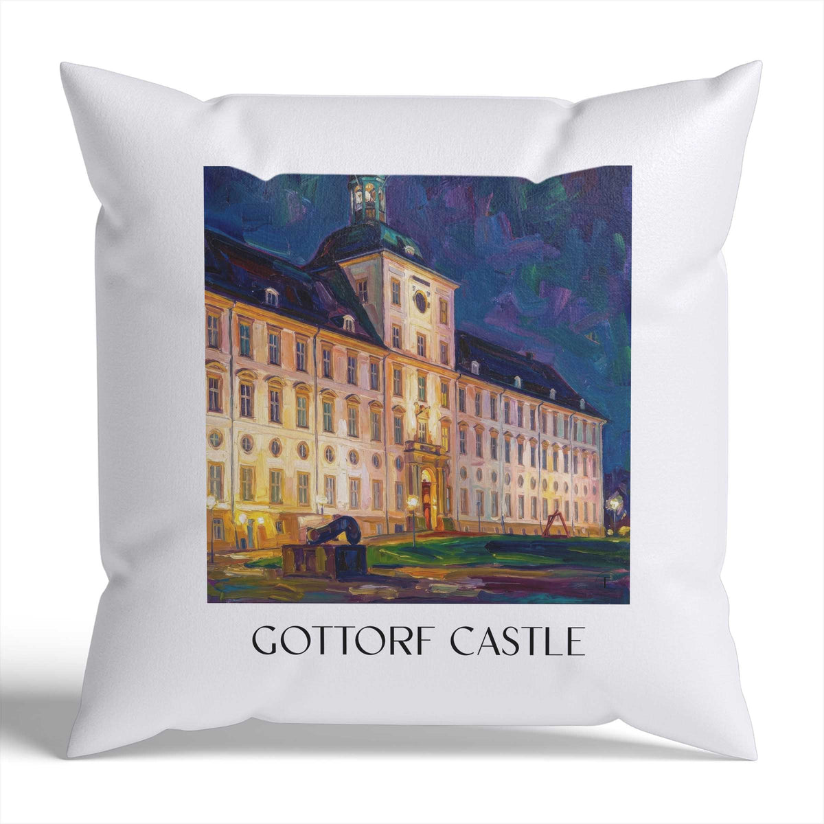 Schloss Gottorf Kissenhülle - Zierkissen Bezug - Schleswig - Deutschland Kissen bzw. Kissenbezug im Ölgemälde Stil - favplace