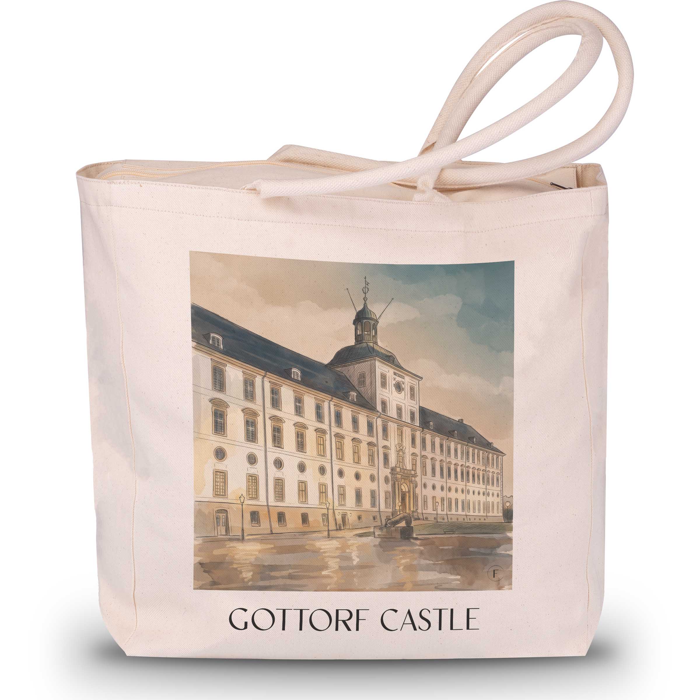 Schloss Gottorf Shopping Tasche - Schleswig - Deutschland Tote Bag - Einkaufstasche im Aquarell Stil - favplace