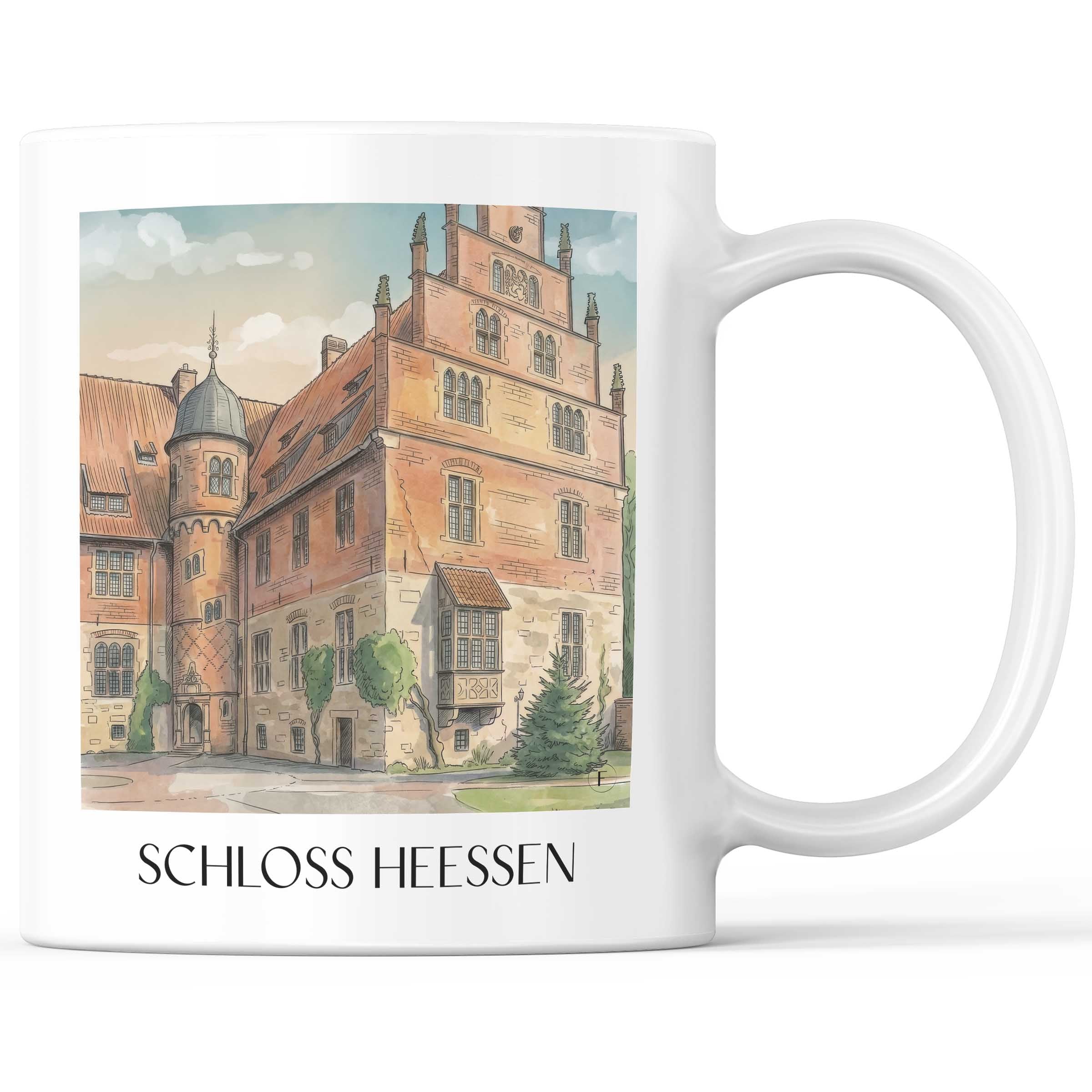 schloss-heessen-hamm-deutschland-kaffeebecher-aquarell