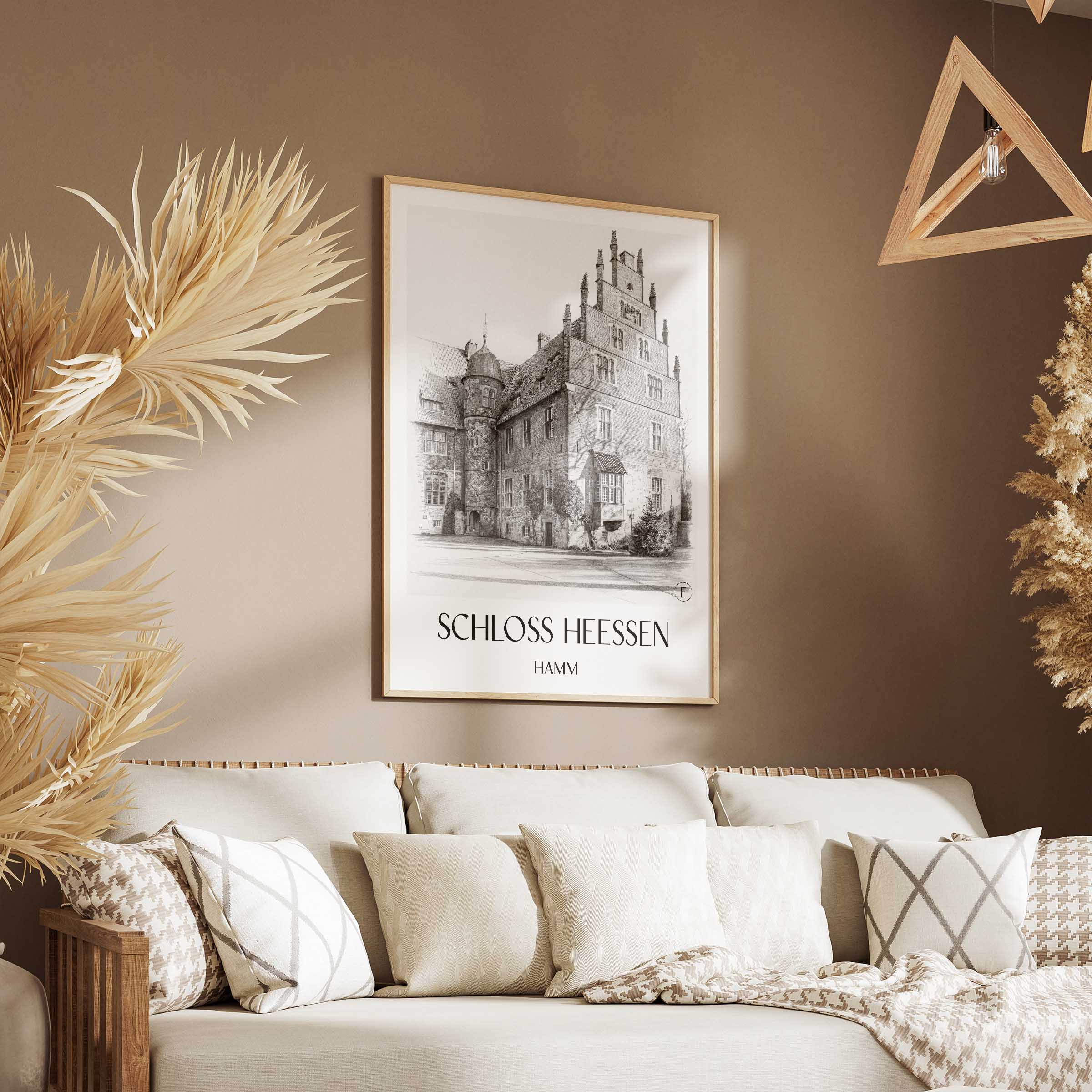 schloss-heessen-hamm-deutschland-poster-bleistift-zeichnung-drawing