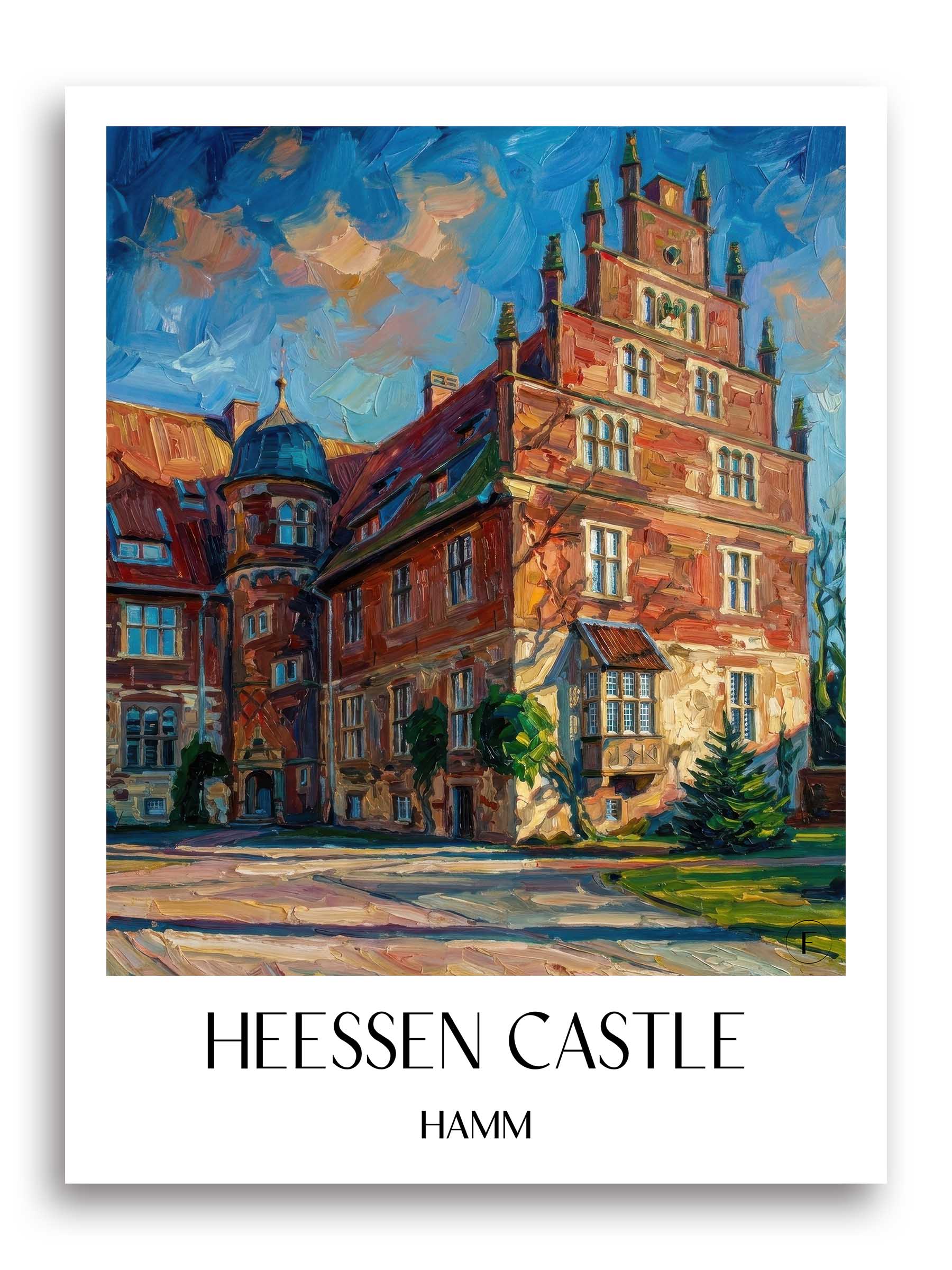 Schloss Heessen Poster - Hamm - Deutschland Kunstdruck - Ölgemälde von A4 bis A1 - favplace