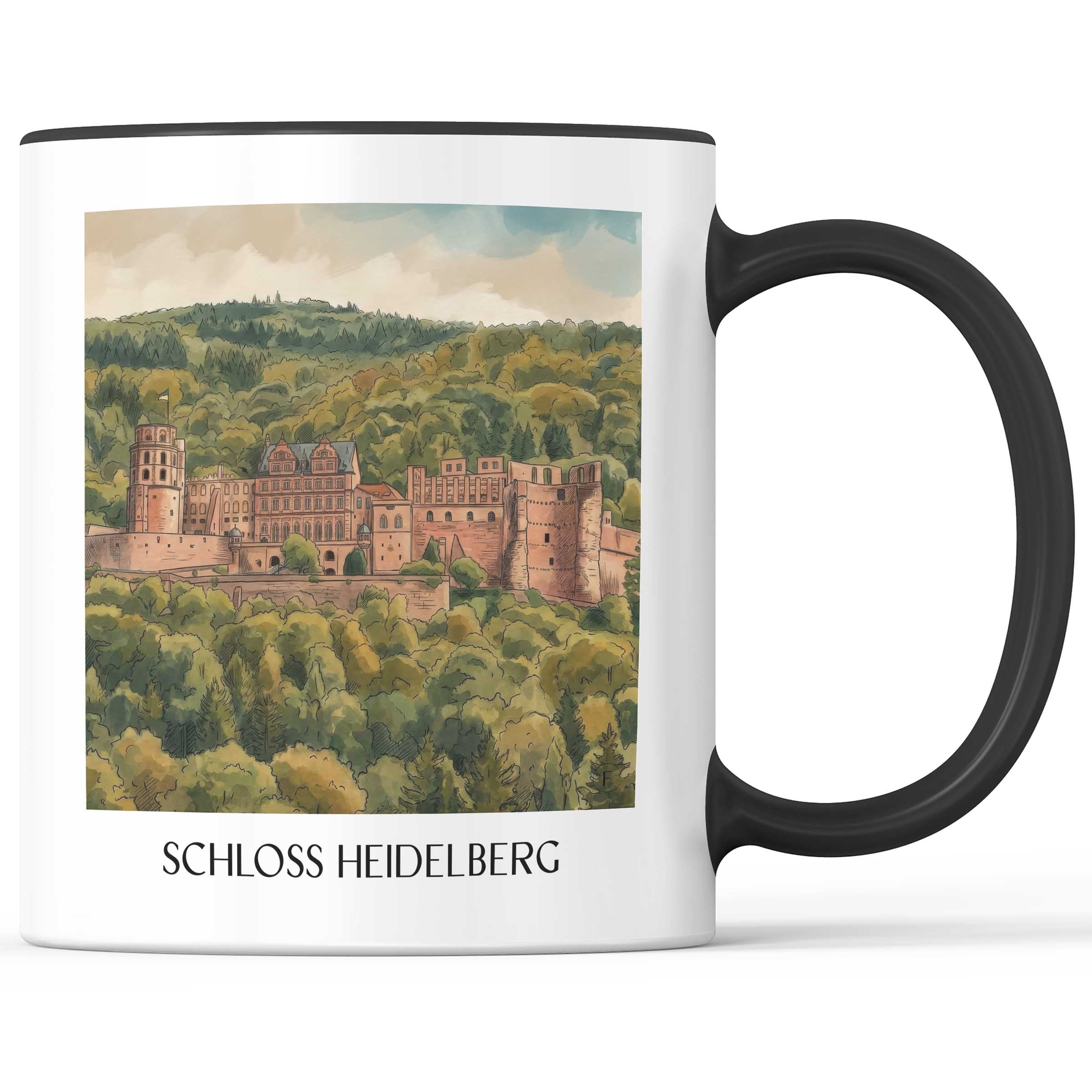 schloss-heidelberg-baden-württemberg-deutschland-kaffeebecher-aquarell