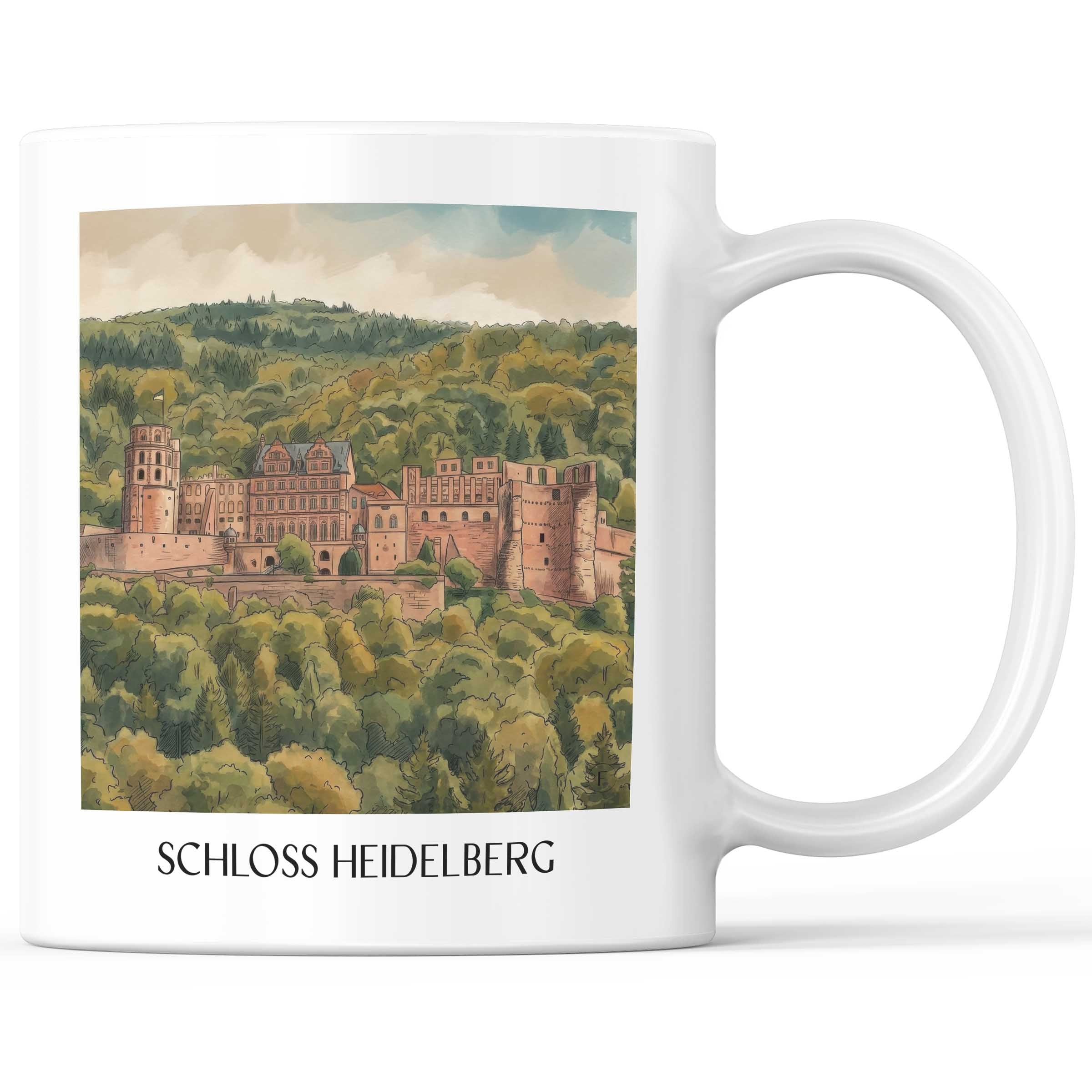 schloss-heidelberg-baden-württemberg-deutschland-kaffeebecher-aquarell