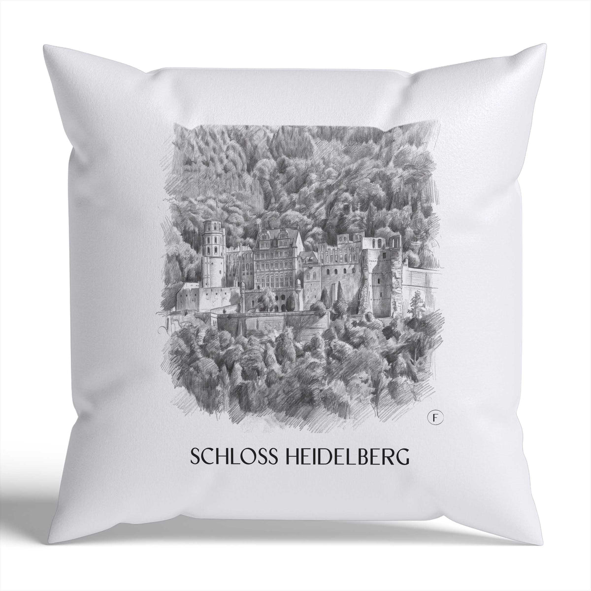 schloss-heidelberg-baden-württemberg-deutschland-kissenbezug-bleistift-zeichnung-drawing