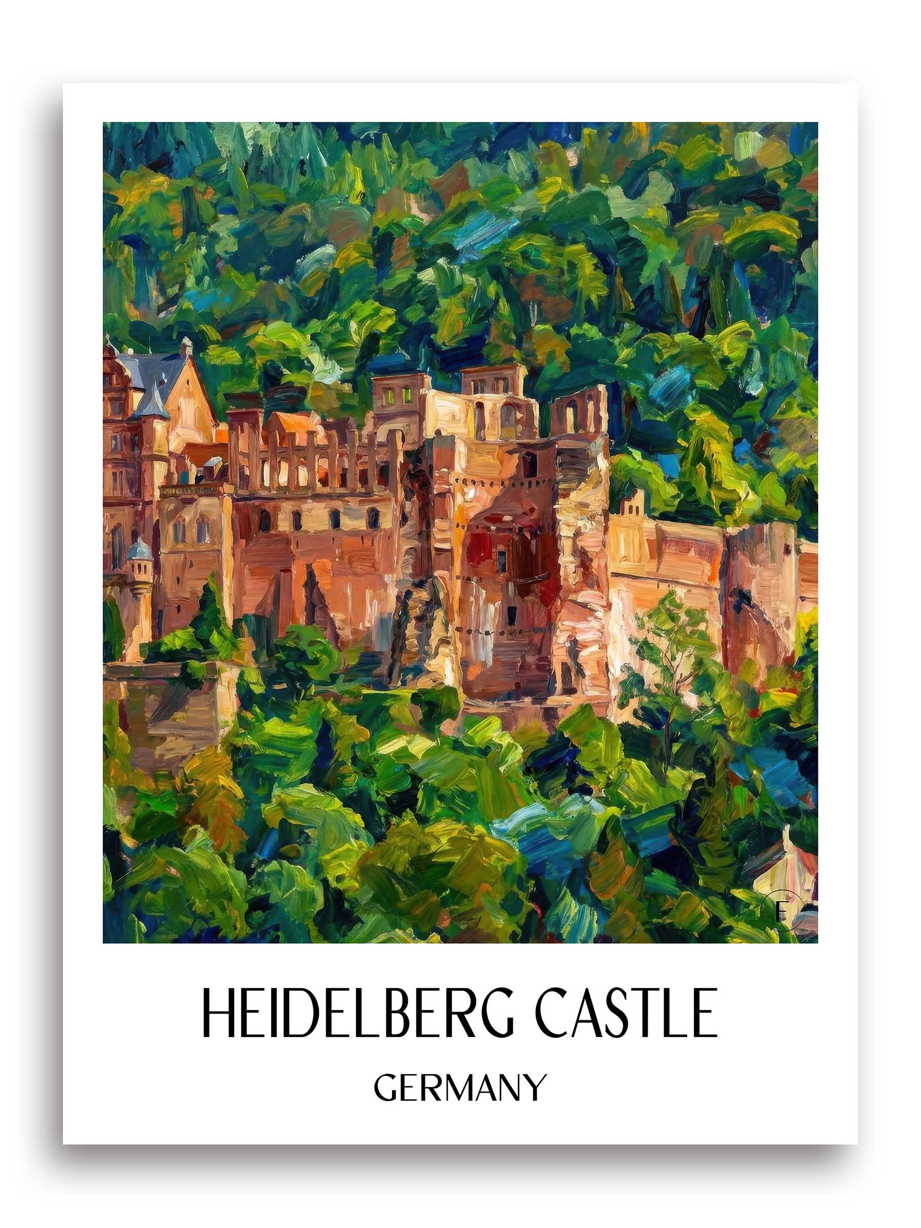 Schloss Heidelberg Poster - Baden-Württemberg - Deutschland Kunstdruck - Ölgemälde von A4 bis A1 - favplace