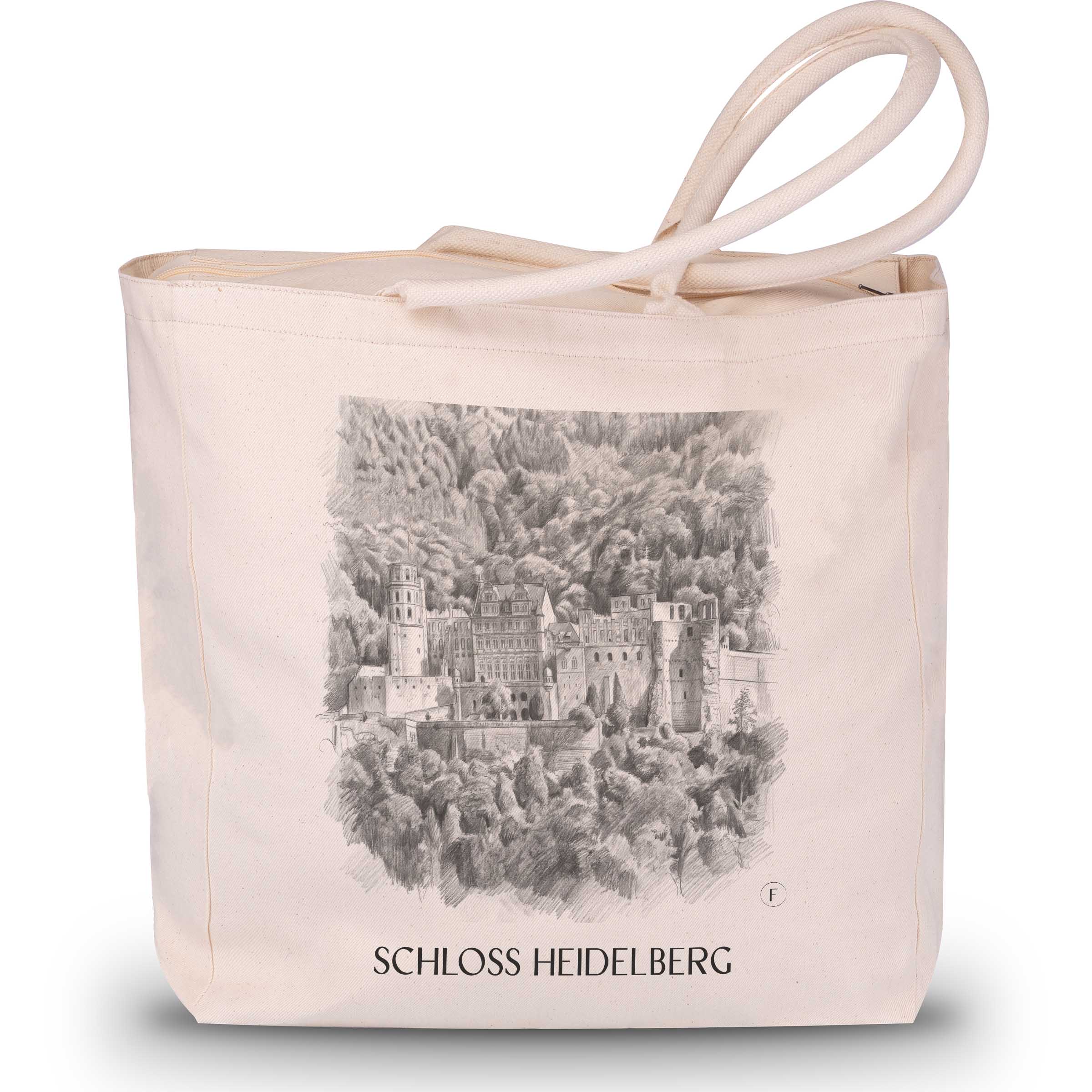schloss-heidelberg-baden-württemberg-deutschland-einkaufstasche-bleistift-zeichnung-drawing