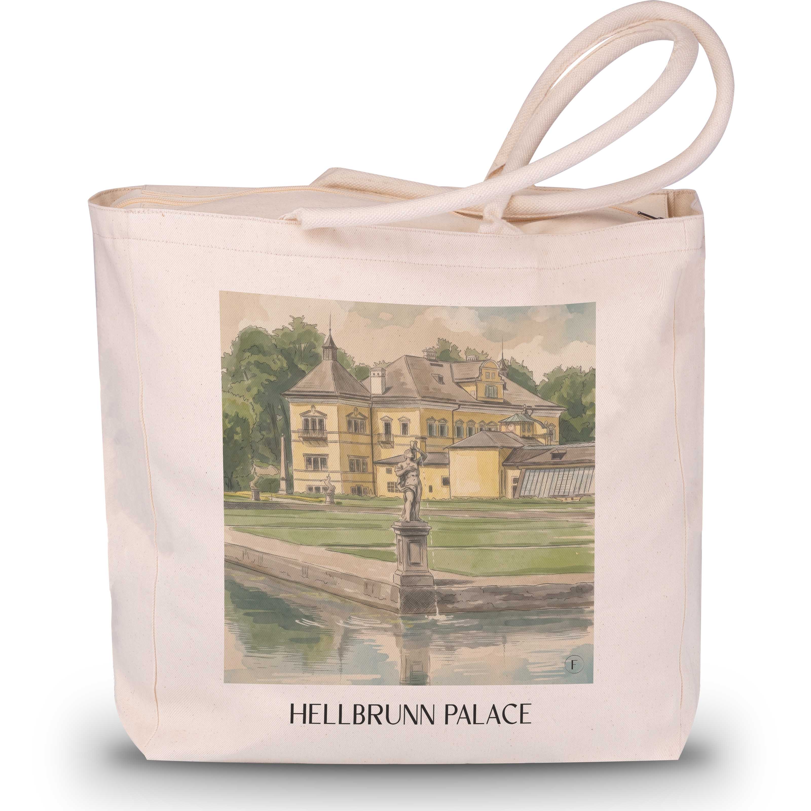 Schloss Hellbrunn Shopping Tasche - Salzburg - Österreich Tote Bag - Einkaufstasche im Aquarell Stil - favplace