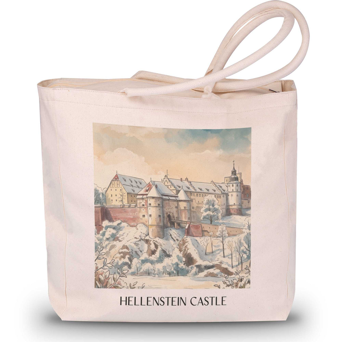 Schloss Hellenstein Shopping Tasche - Heidenheim - Deutschland Tote Bag - Einkaufstasche im Aquarell Stil - favplace