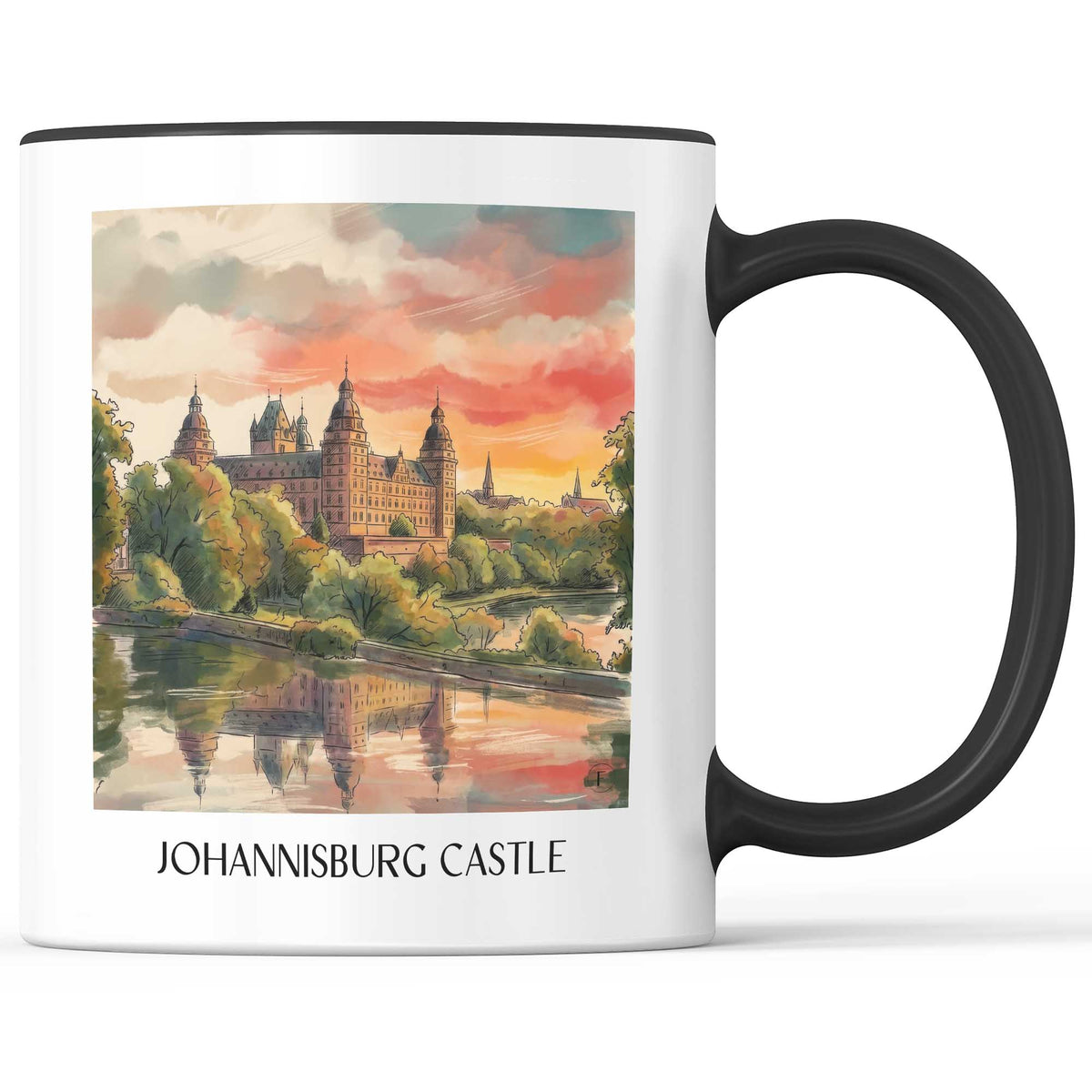 Schloss Johannisburg Kaffeebecher - Aschaffenburg - Deutschland Becher - Kaffeetasse im Aquarell Stil - favplace