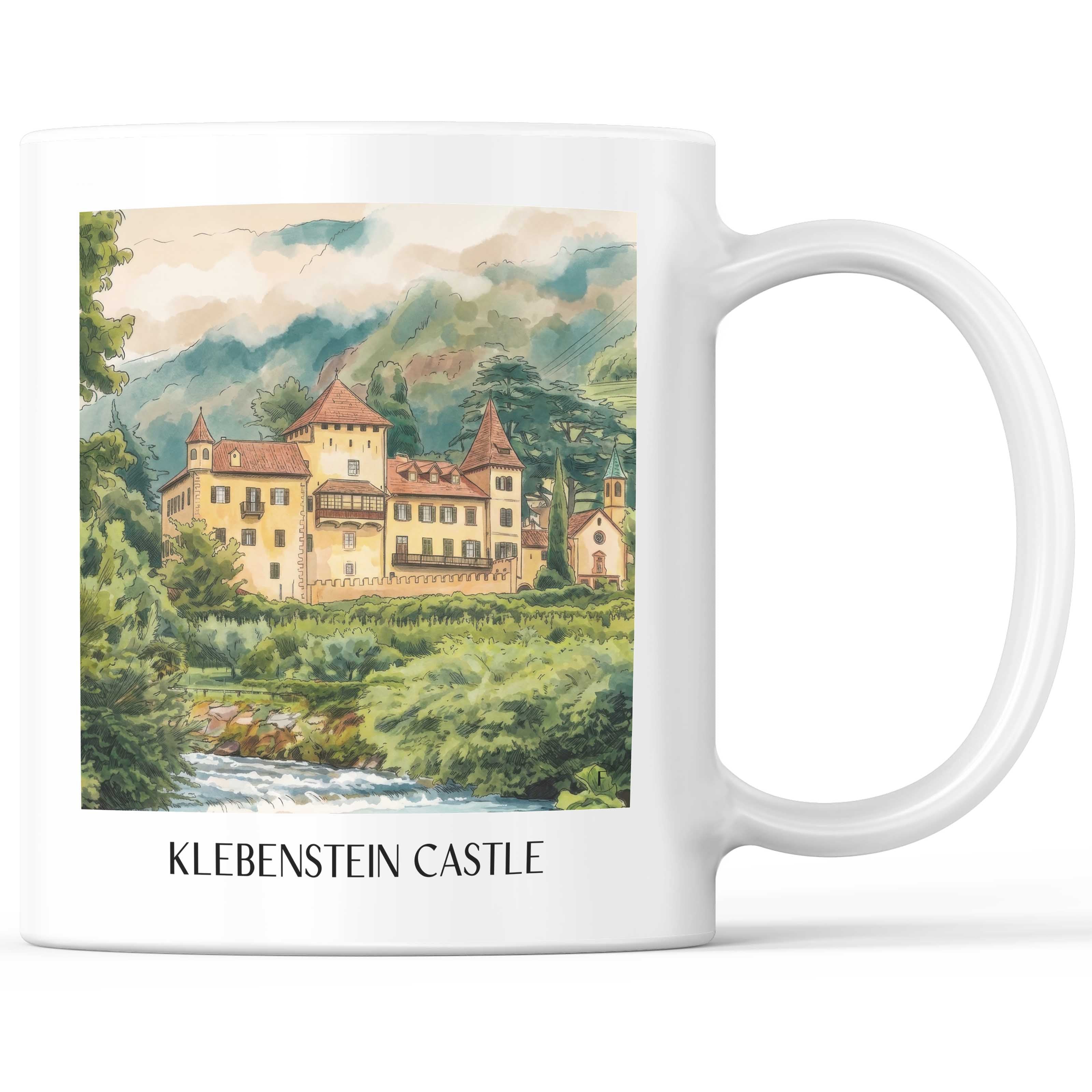 Schloss Klebenstein Kaffeebecher - Bozen - Italien Becher - Kaffeetasse im Aquarell Stil - favplace
