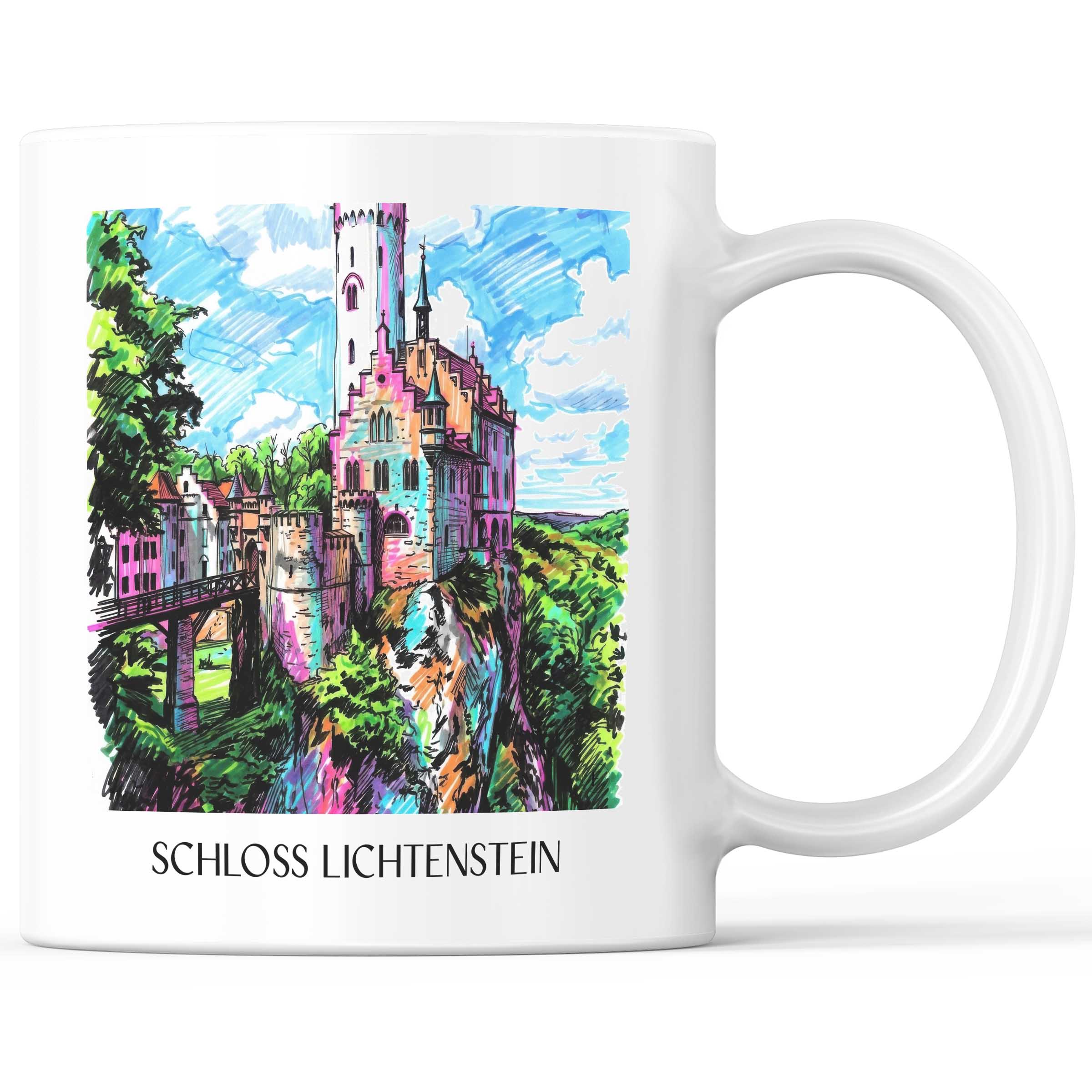 Schloss Lichtenstein Kaffeebecher - Reutlingen - Deutschland Becher - Kaffeetasse im Tag Graffiti Stil