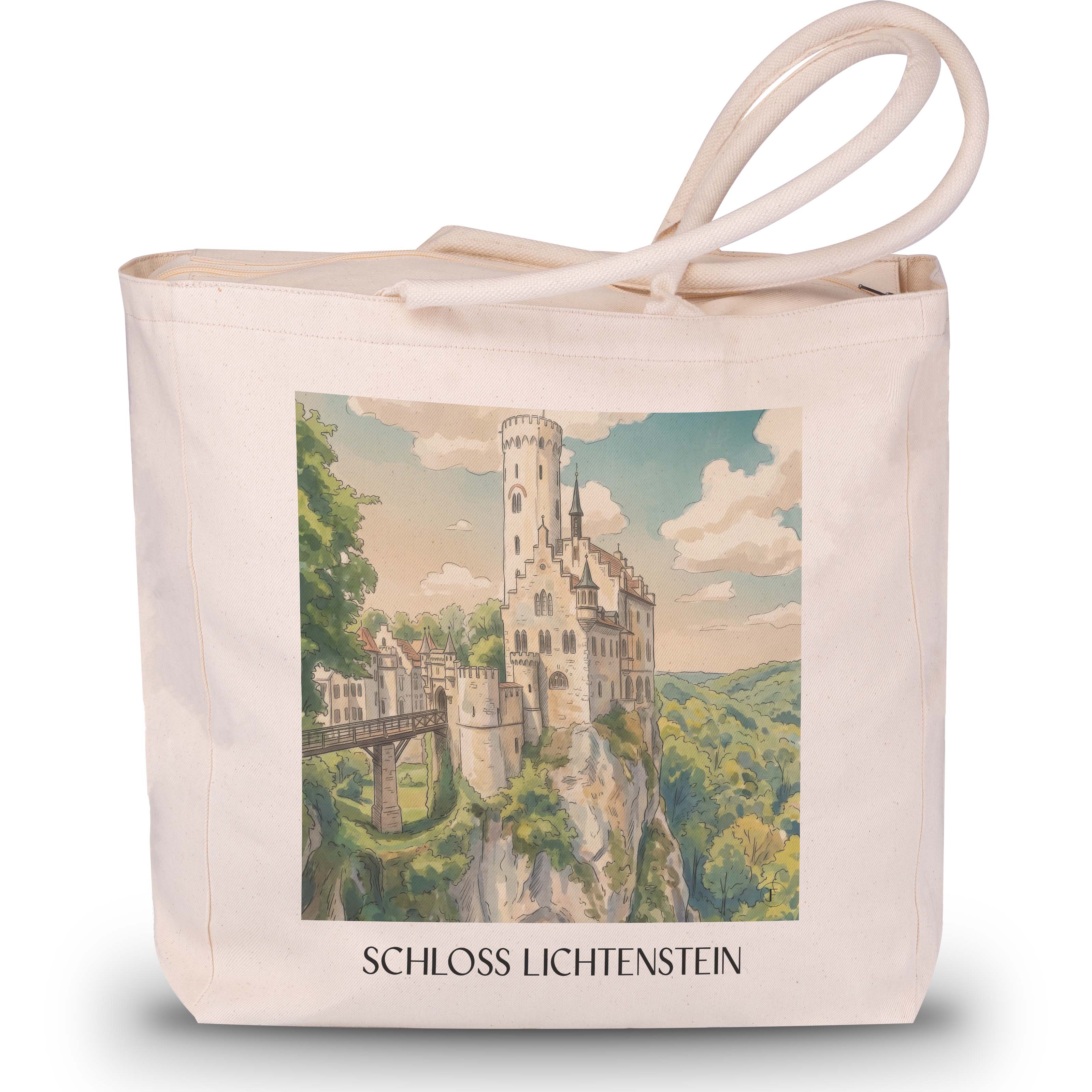 schloss-lichtenstein-reutlingen-deutschland-einkaufstasche-aquarell