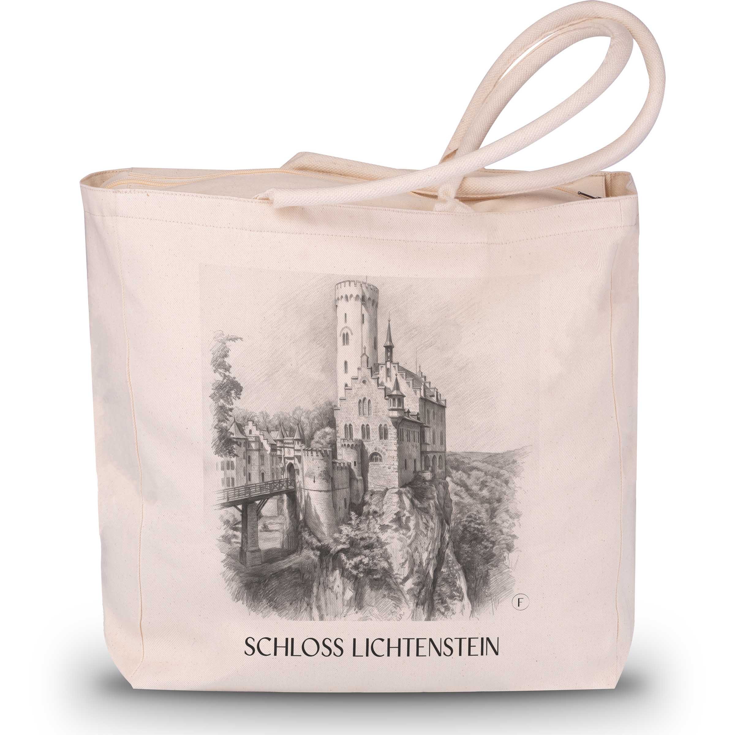 schloss-lichtenstein-reutlingen-deutschland-einkaufstasche-bleistift-zeichnung-drawing
