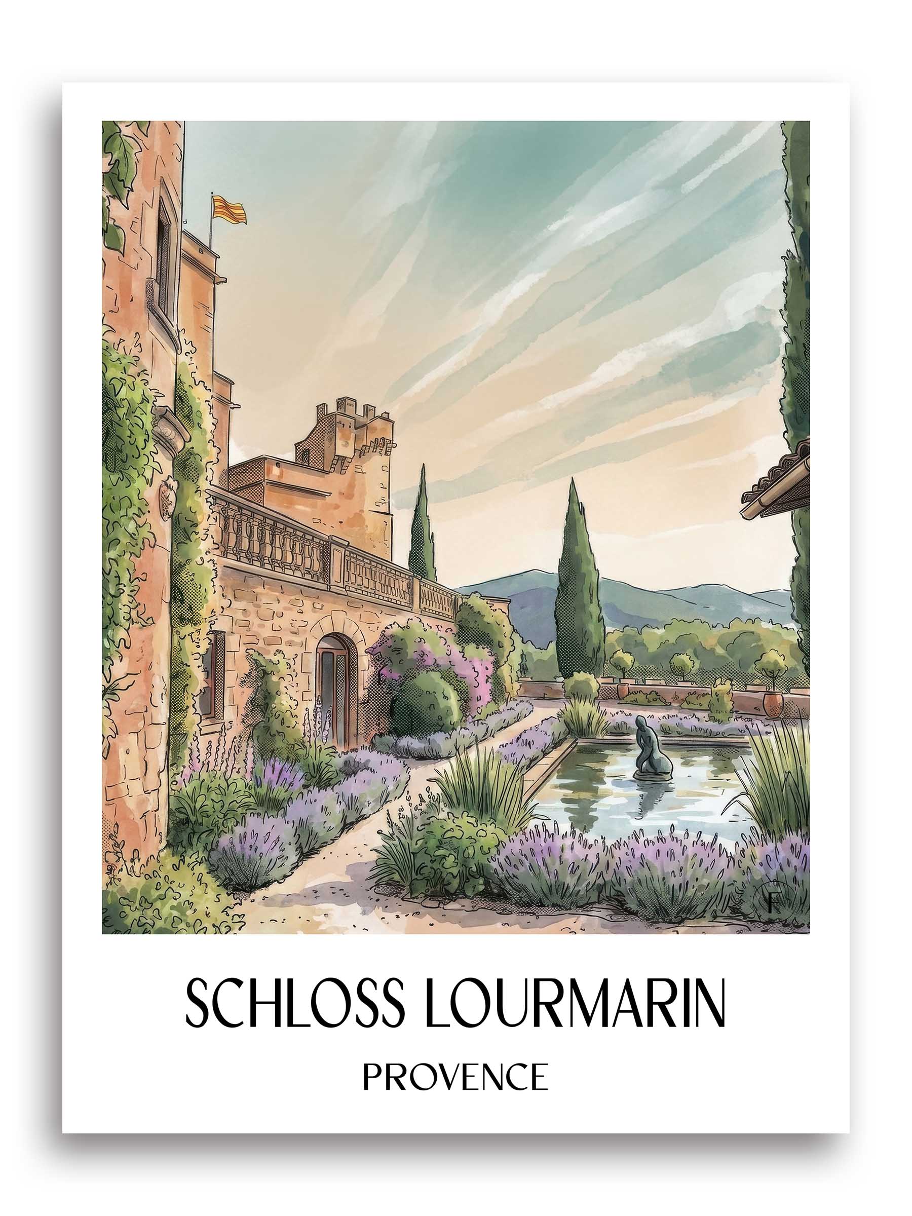 schloss-lourmarin-provence-frankreich-poster-aquarell