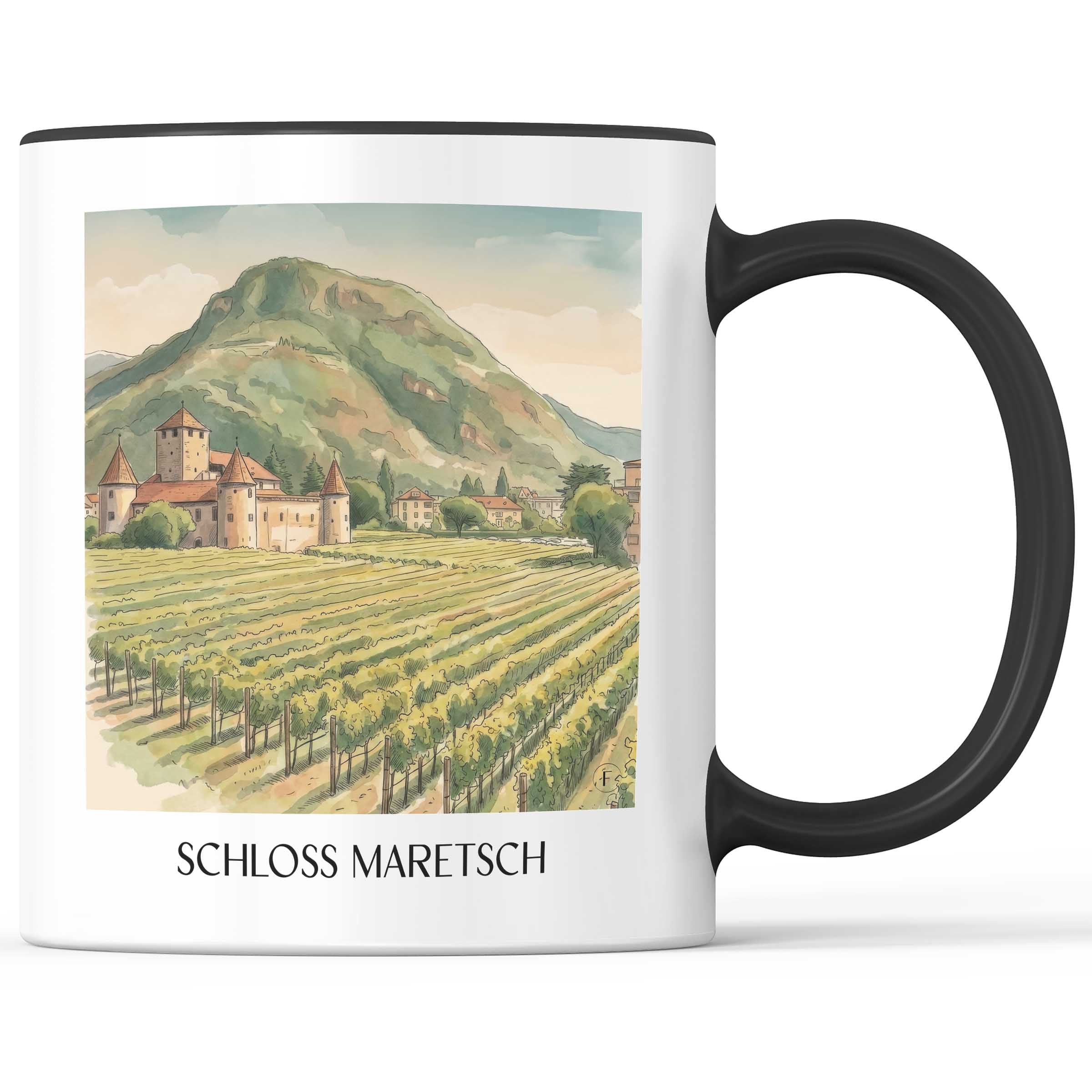 schloss-maretsch-bozen-italien-kaffeebecher-aquarell