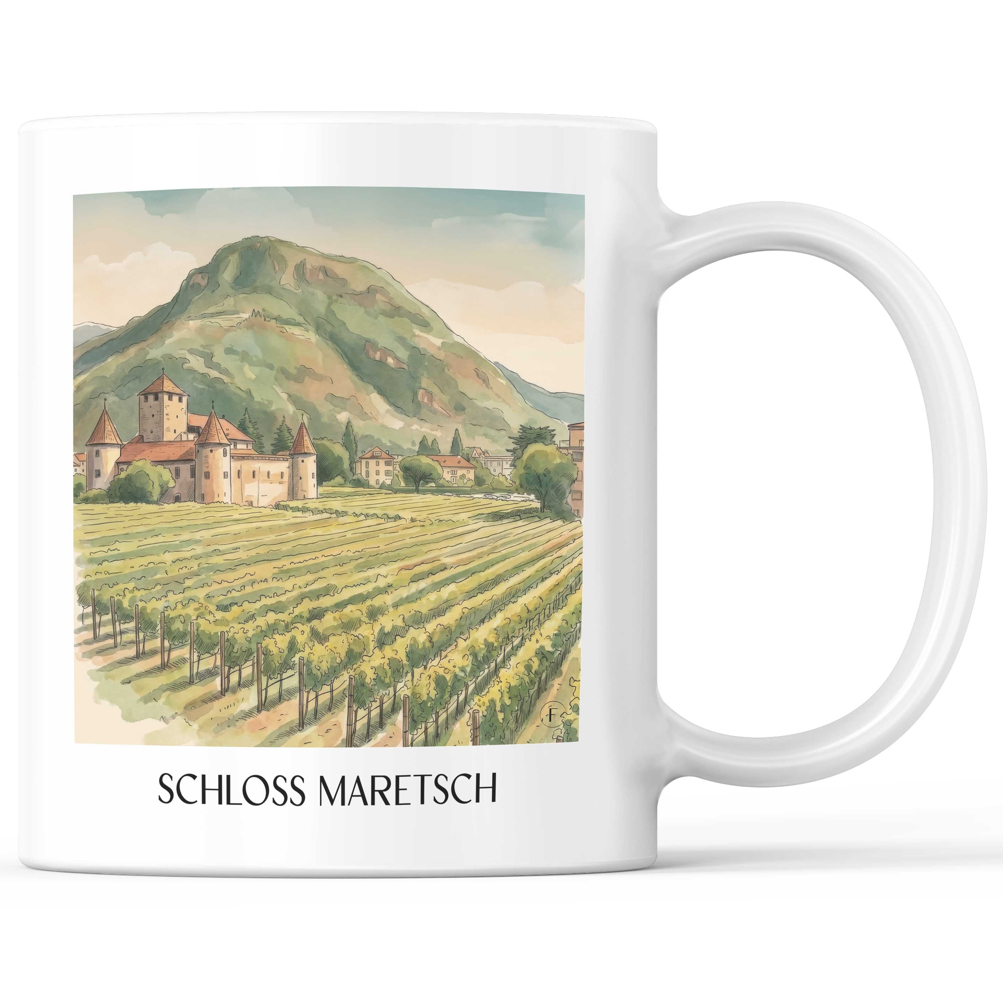 schloss-maretsch-bozen-italien-kaffeebecher-aquarell