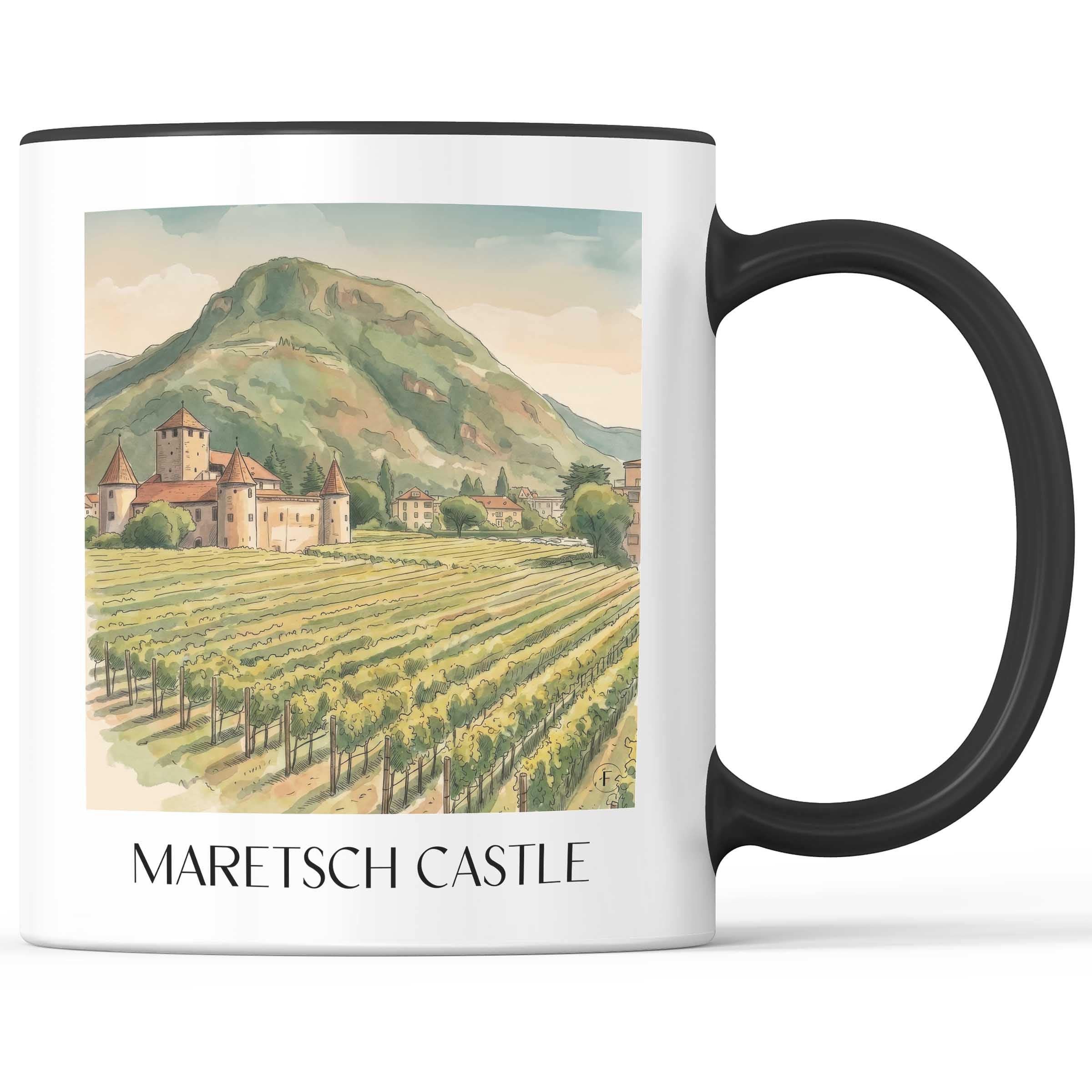 Schloss Maretsch Kaffeebecher - Bozen - Italien Becher - Kaffeetasse im Aquarell Stil - favplace