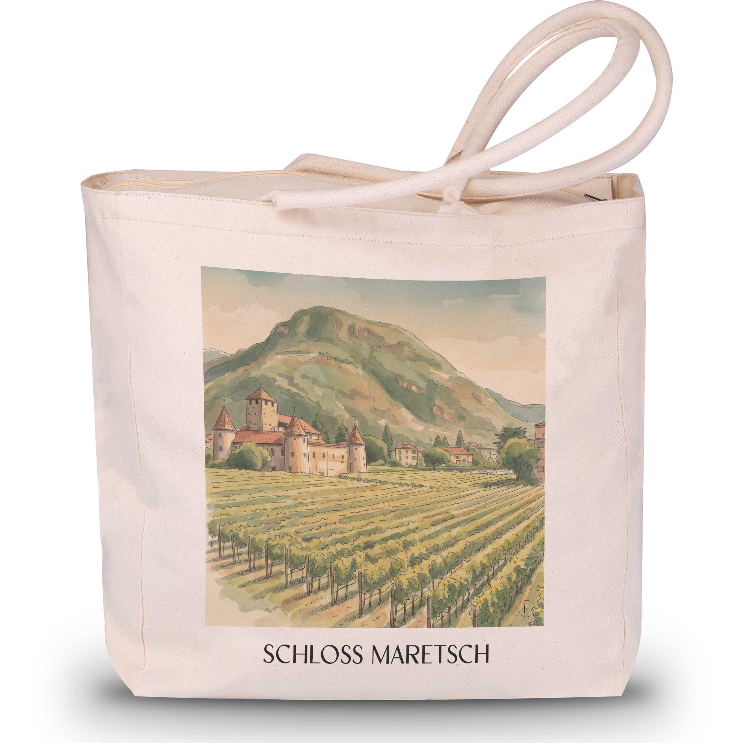 schloss-maretsch-bozen-italien-einkaufstasche-aquarell