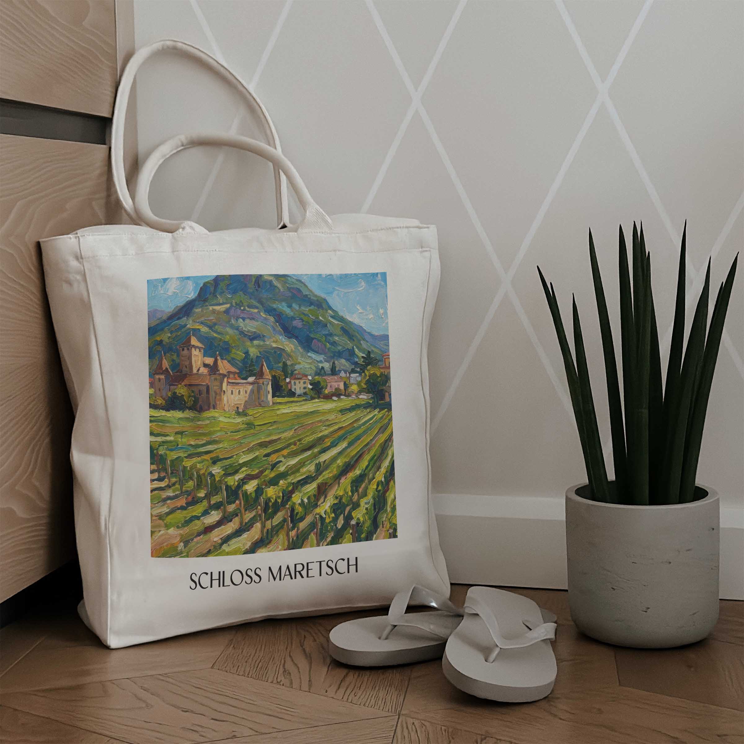 schloss-maretsch-bozen-italien-einkaufstasche-oil-painting-oelgemaelde