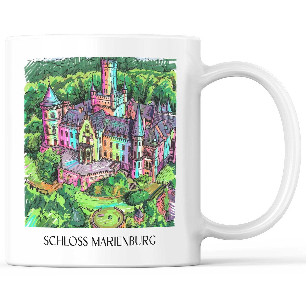 Schloss Marienburg Kaffeebecher - Pattensen - Deutschland Becher - Kaffeetasse im Tag Graffiti Stil - favplace
