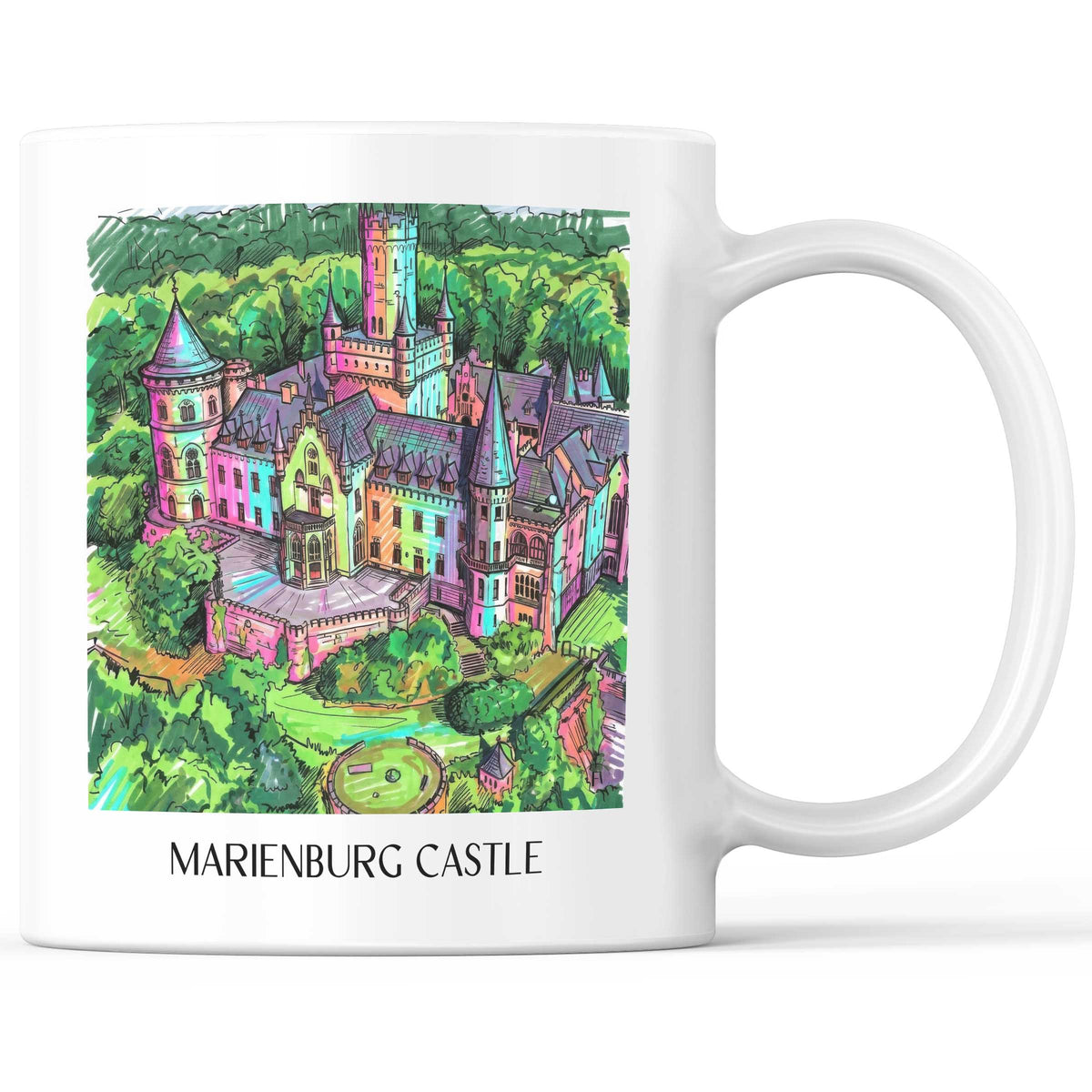 Schloss Marienburg Kaffeebecher - Pattensen - Deutschland Becher - Kaffeetasse im Tag Graffiti Stil - favplace