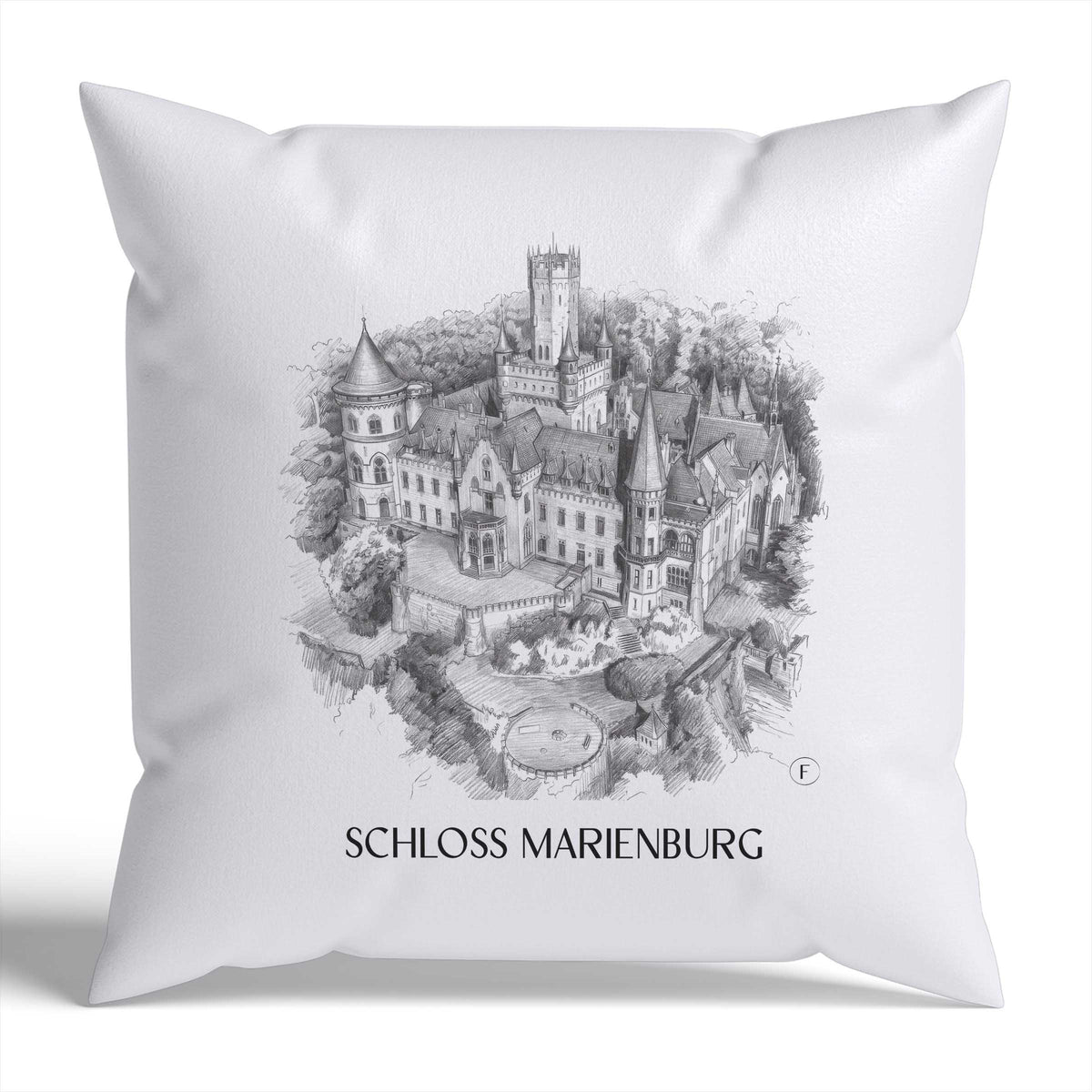 schloss-marienburg-pattensen-deutschland-kissenbezug-bleistift-zeichnung-drawing