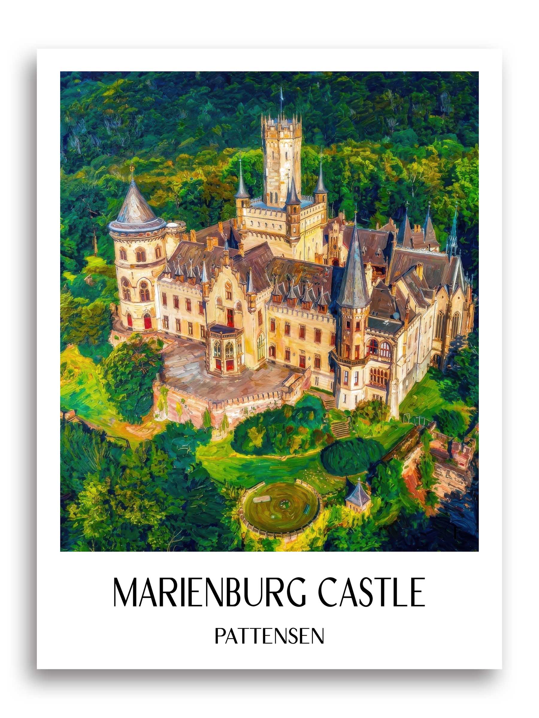 Schloss Marienburg Poster - Pattensen - Deutschland Kunstdruck - Ölgemälde von A4 bis A1 - favplace