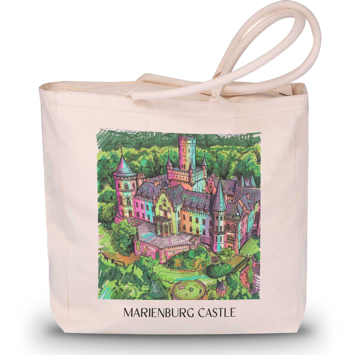 Schloss Marienburg Shopping Tasche - Pattensen - Deutschland Tote Bag - Einkaufstasche im Tag Graffiti Stil - favplace