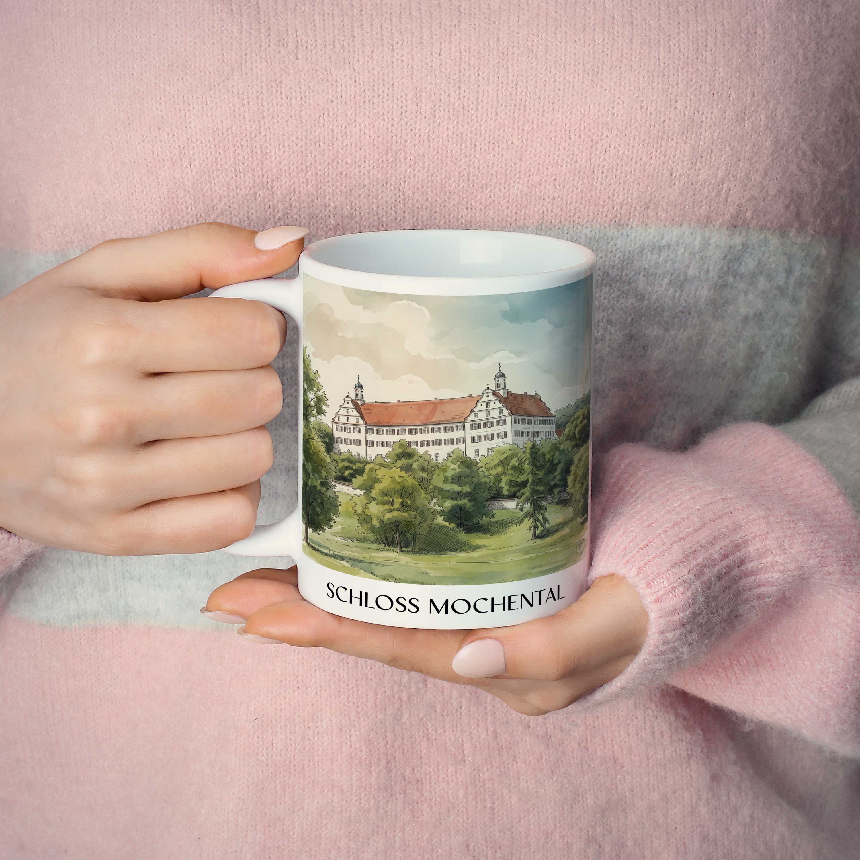 schloss-mochental-schwäbische-alb-deutschland-kaffeebecher-aquarell