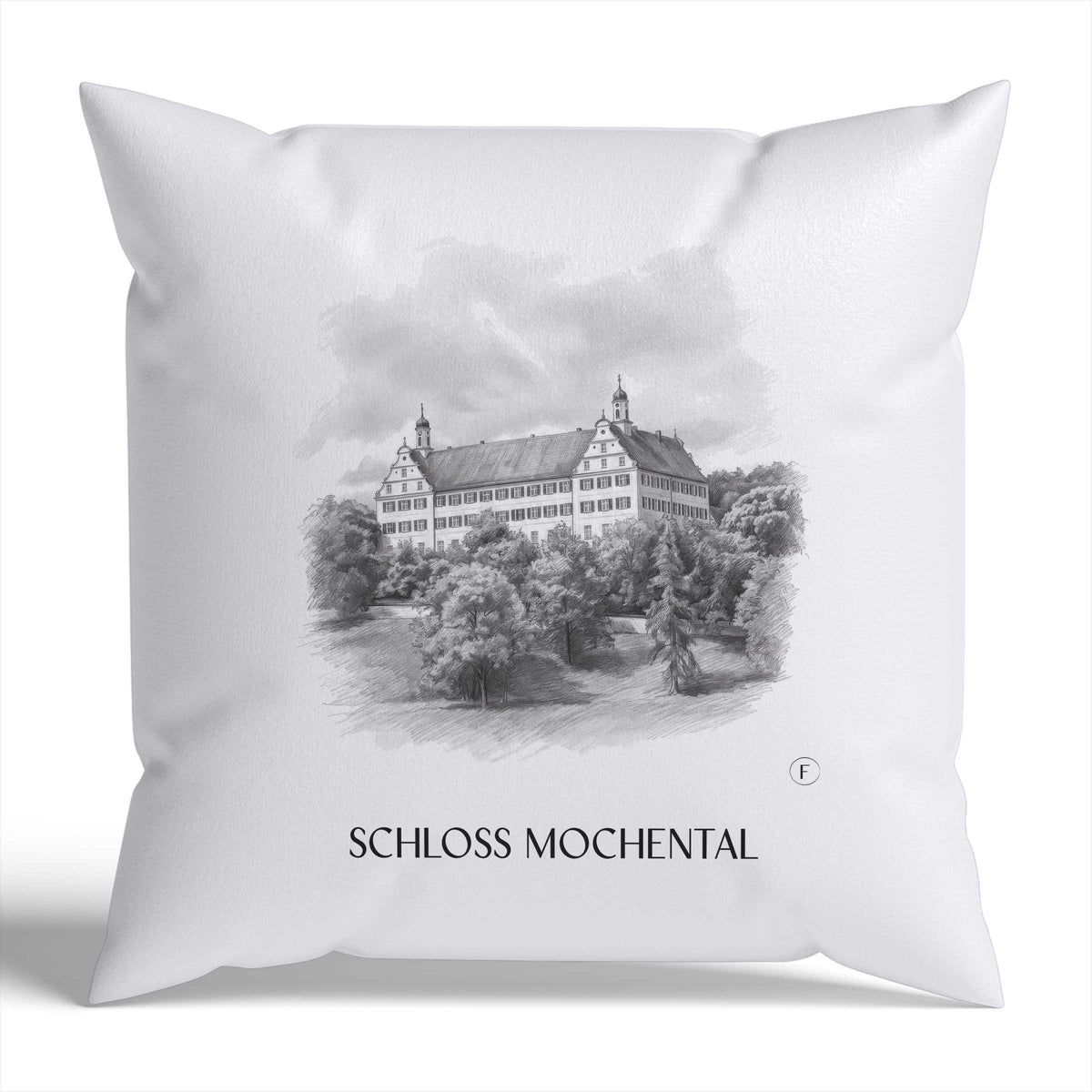 schloss-mochental-schwäbische-alb-deutschland-kissenbezug-bleistift-zeichnung-drawing