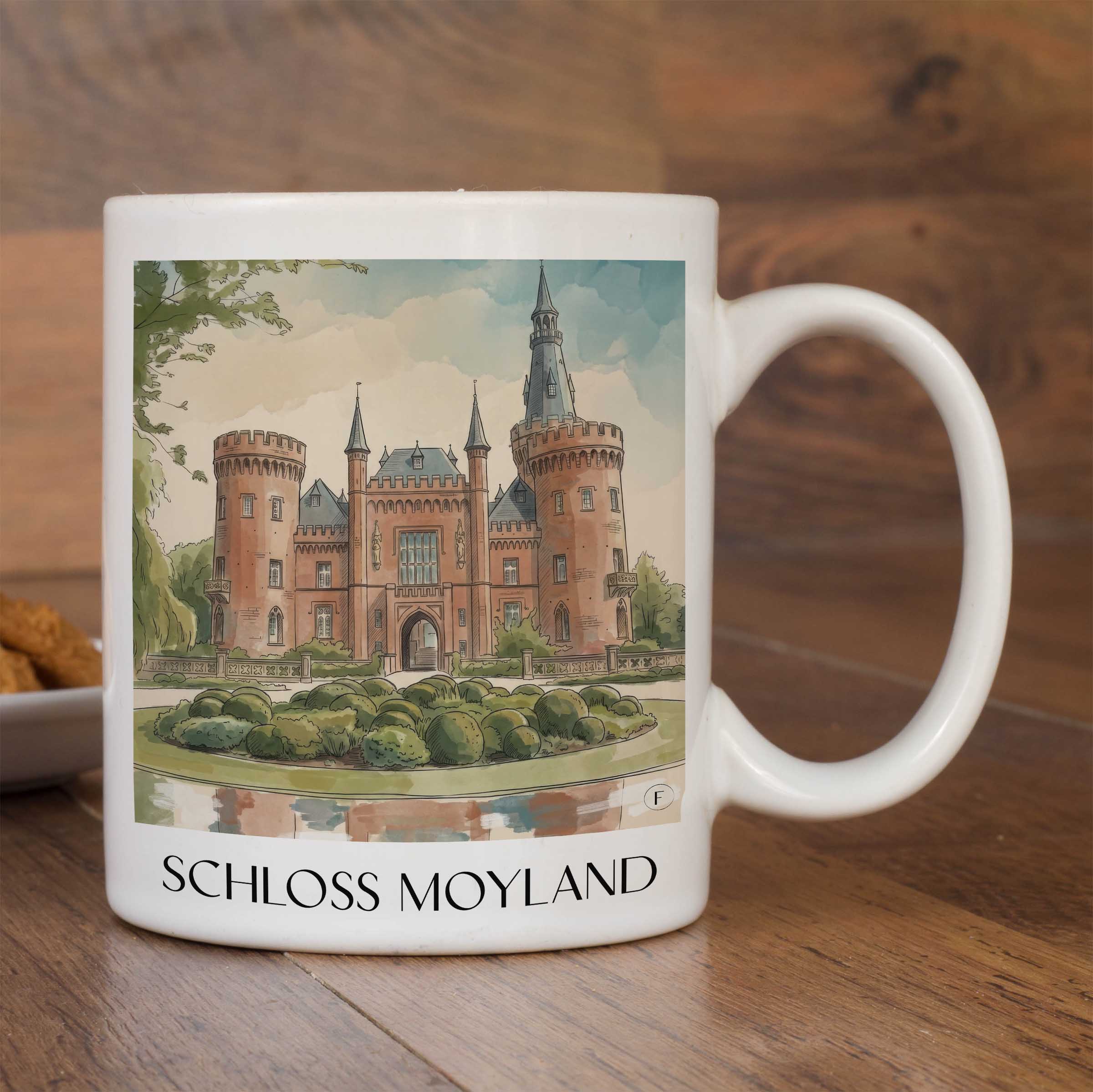 schloss-moyland-niederrhein-deutschland-kaffeebecher-aquarell