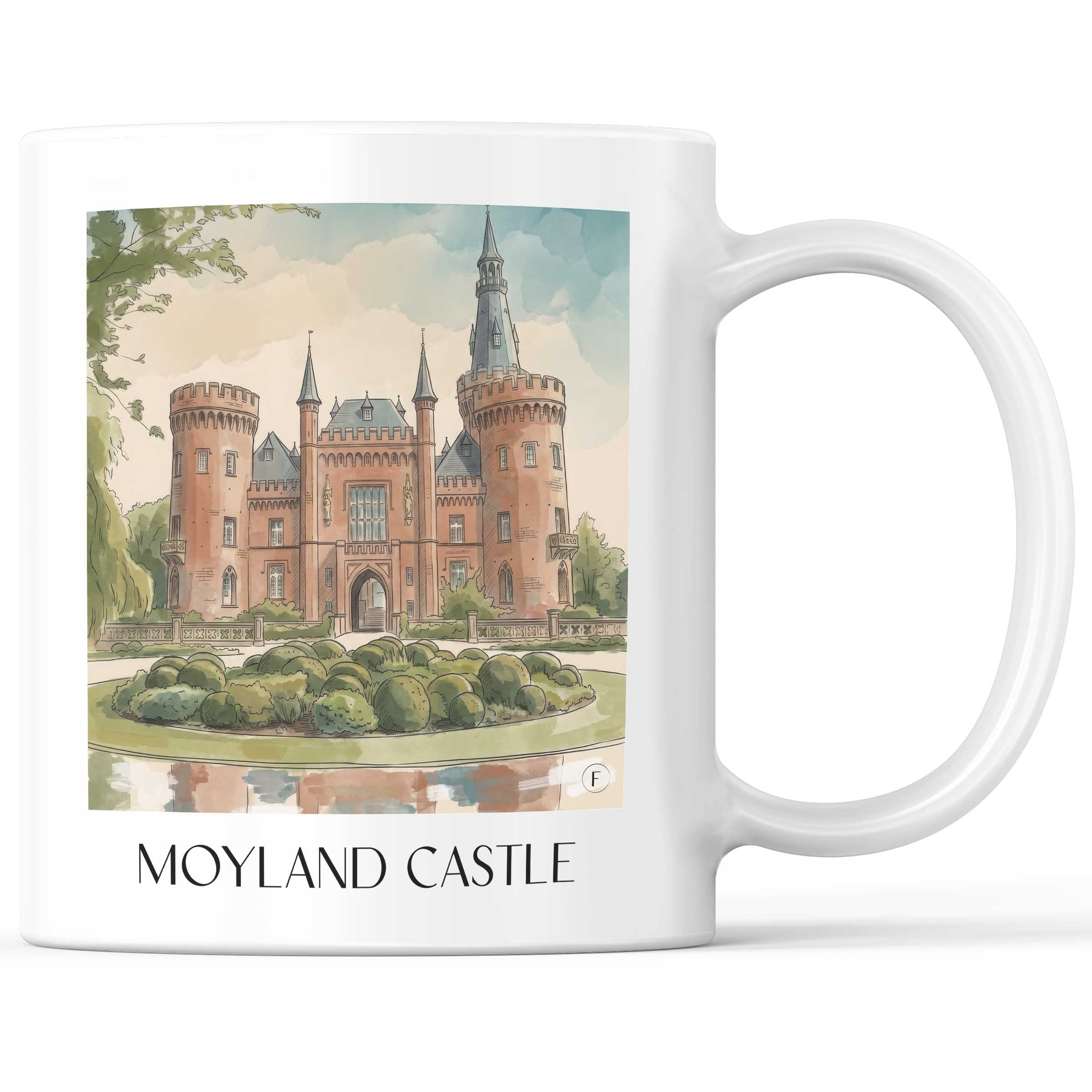 Schloss Moyland Kaffeebecher - Niederrhein - Deutschland Becher - Kaffeetasse im Aquarell Stil - favplace