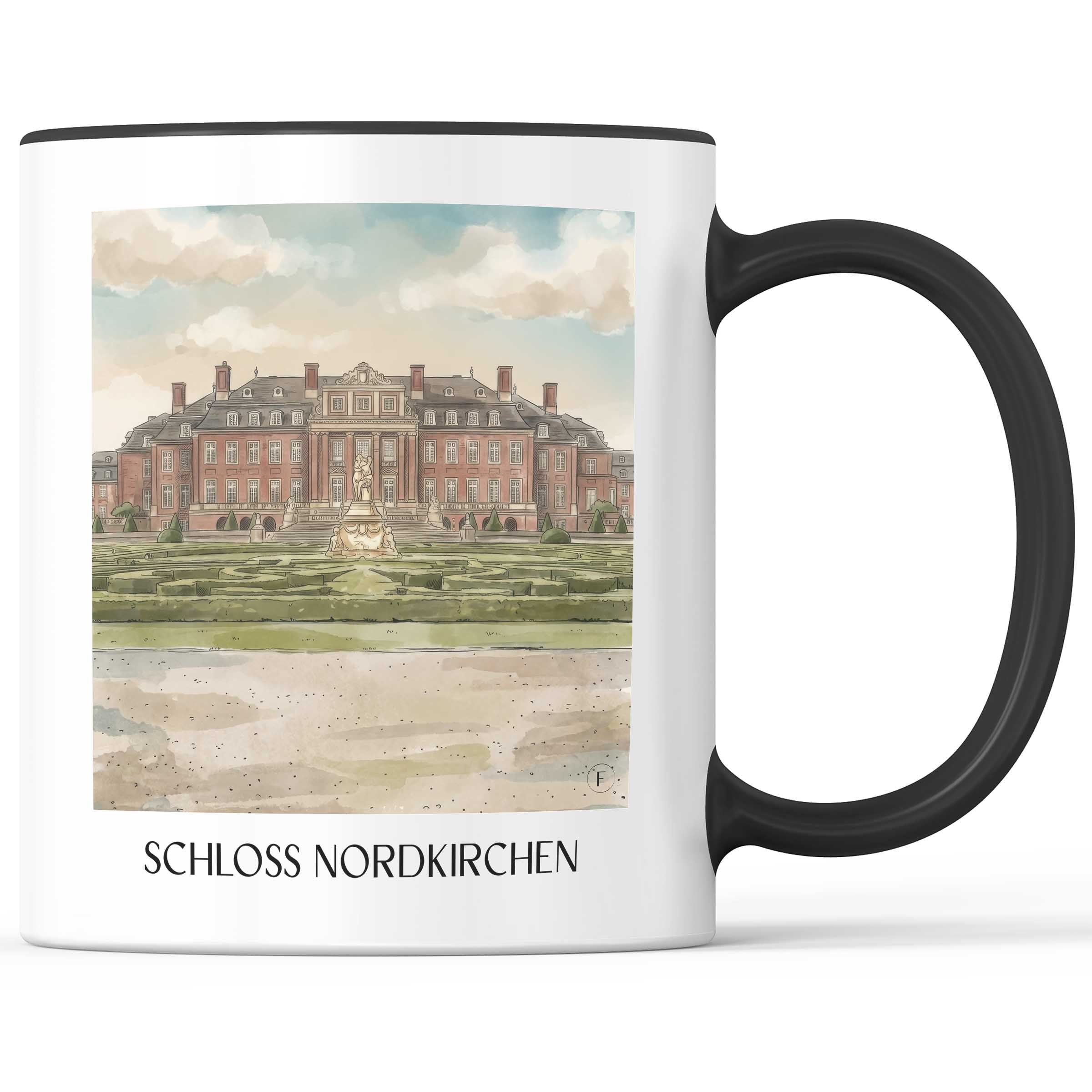 schloss-nordkirchen-münsterland-deutschland-kaffeebecher-aquarell
