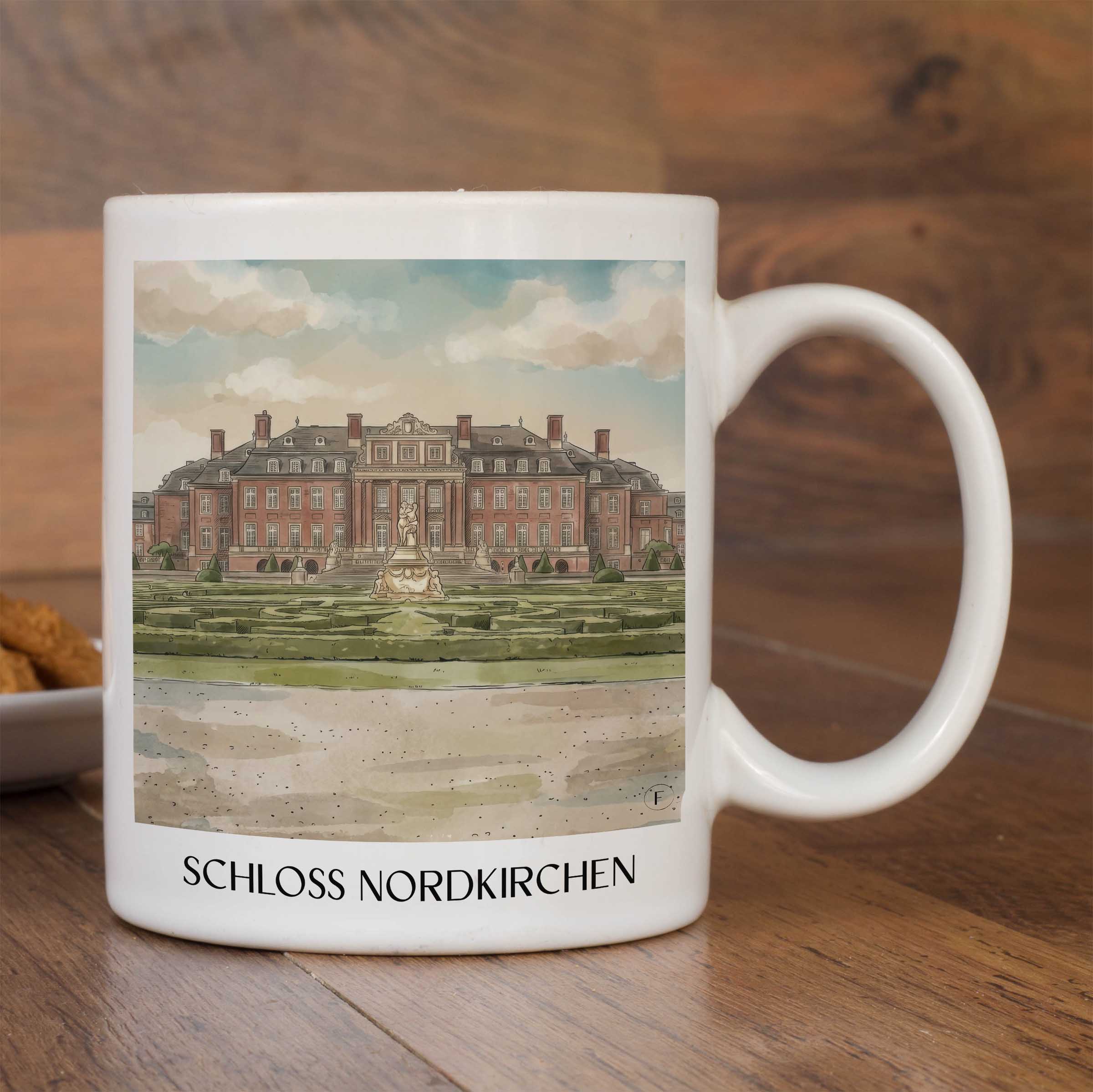 schloss-nordkirchen-münsterland-deutschland-kaffeebecher-aquarell