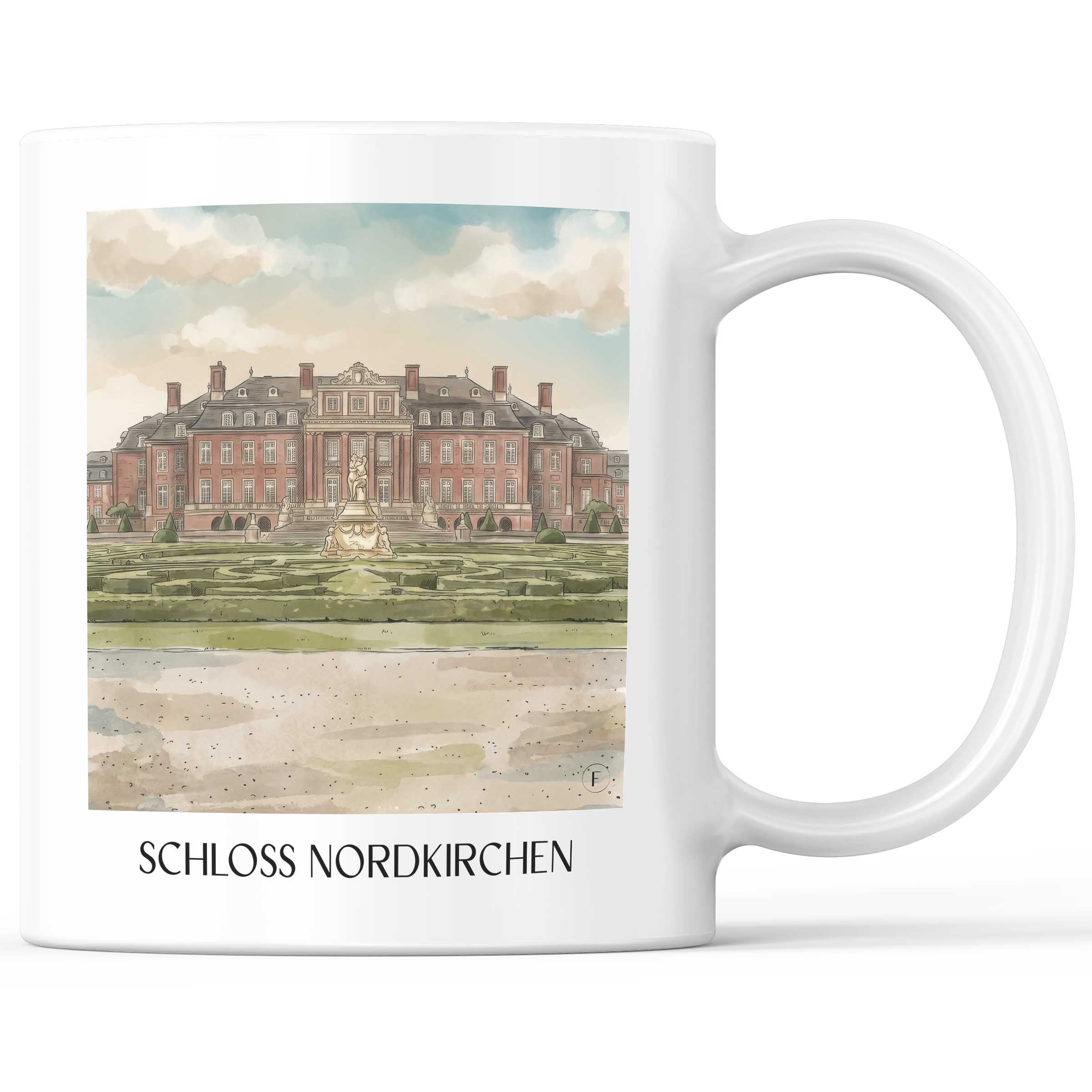 schloss-nordkirchen-münsterland-deutschland-kaffeebecher-aquarell